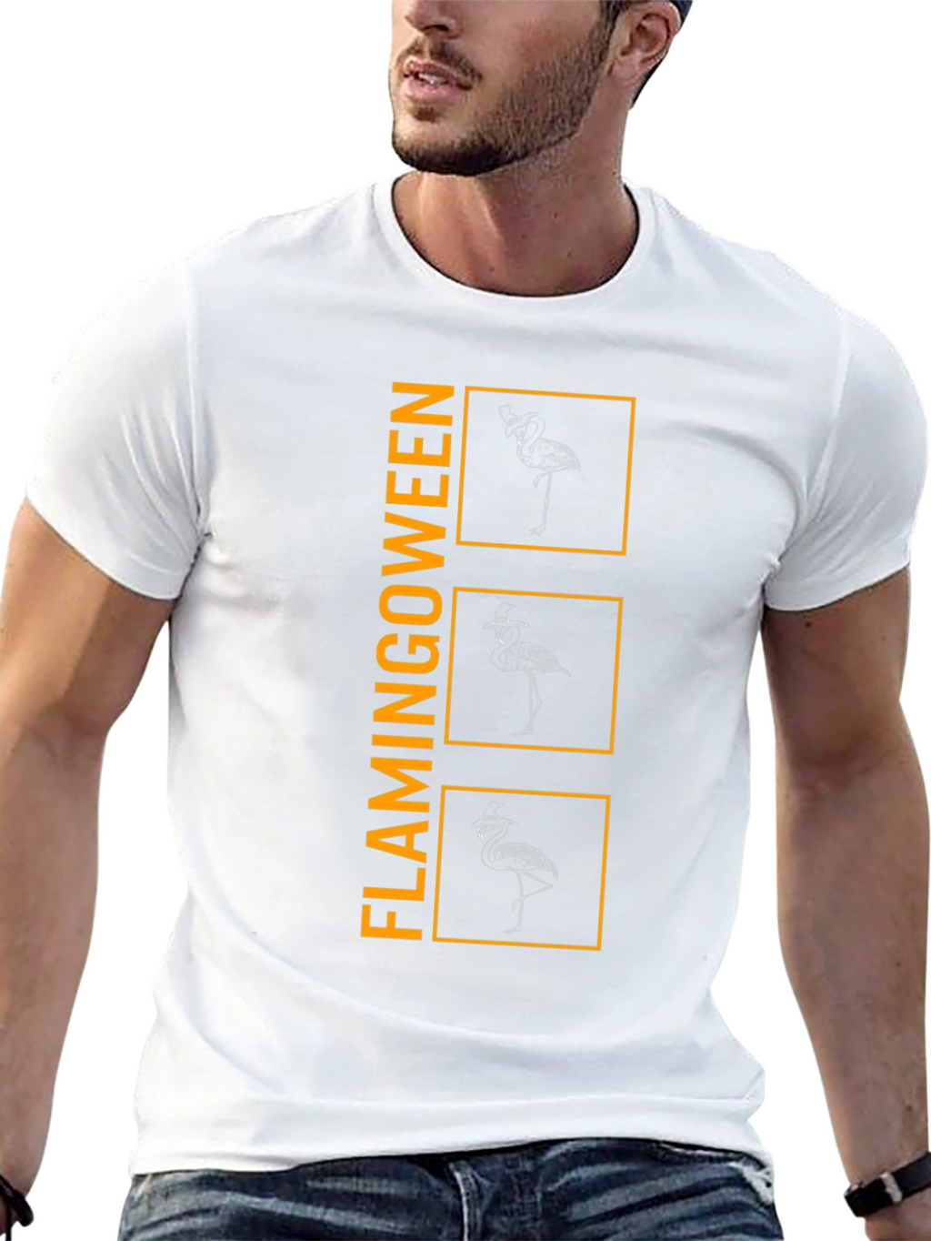 Flamingoween T-Shirt - Mens Black Graphic Tee