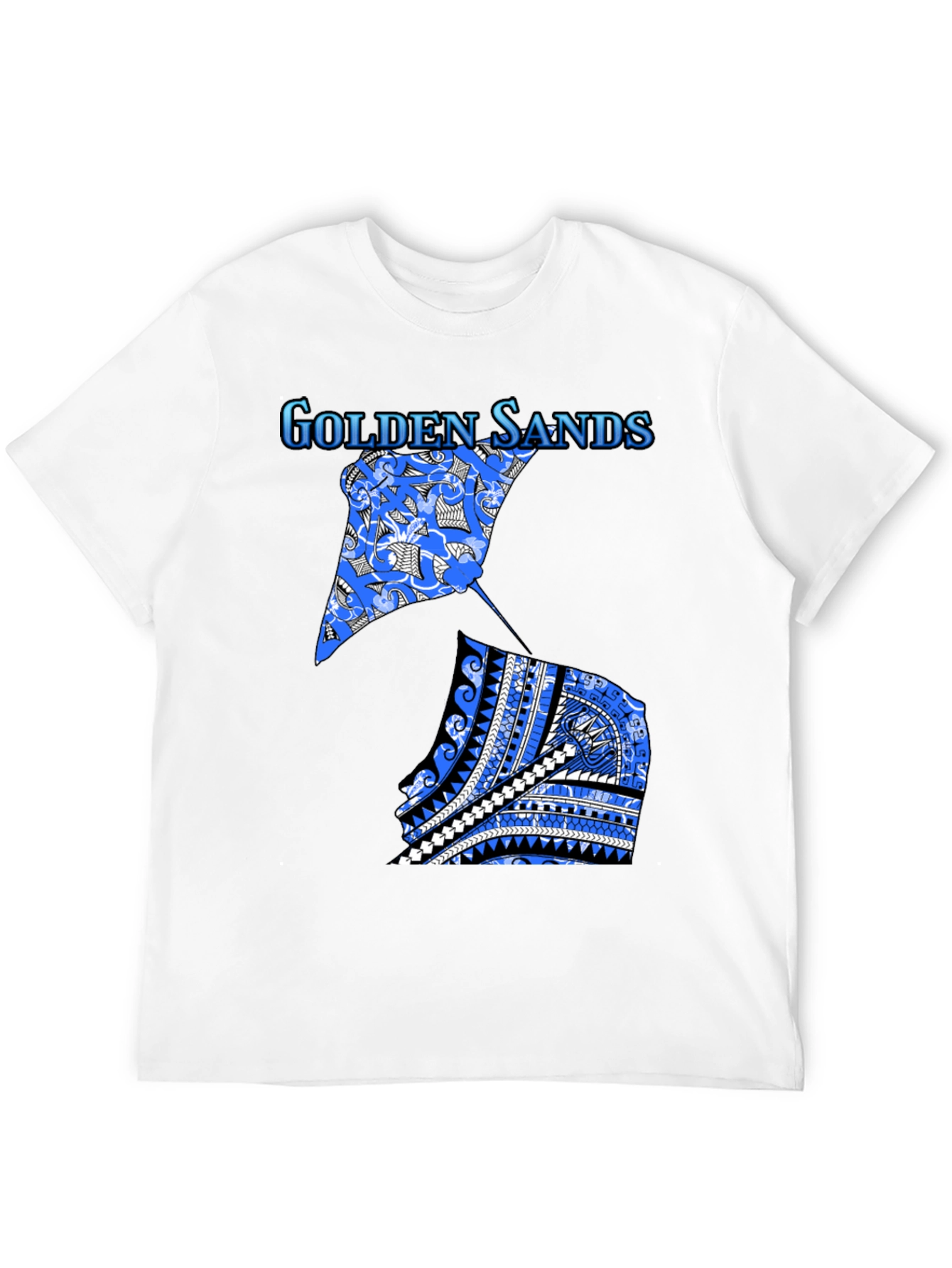 Golden Sands Graphic Tee - Black Cotton Shirt