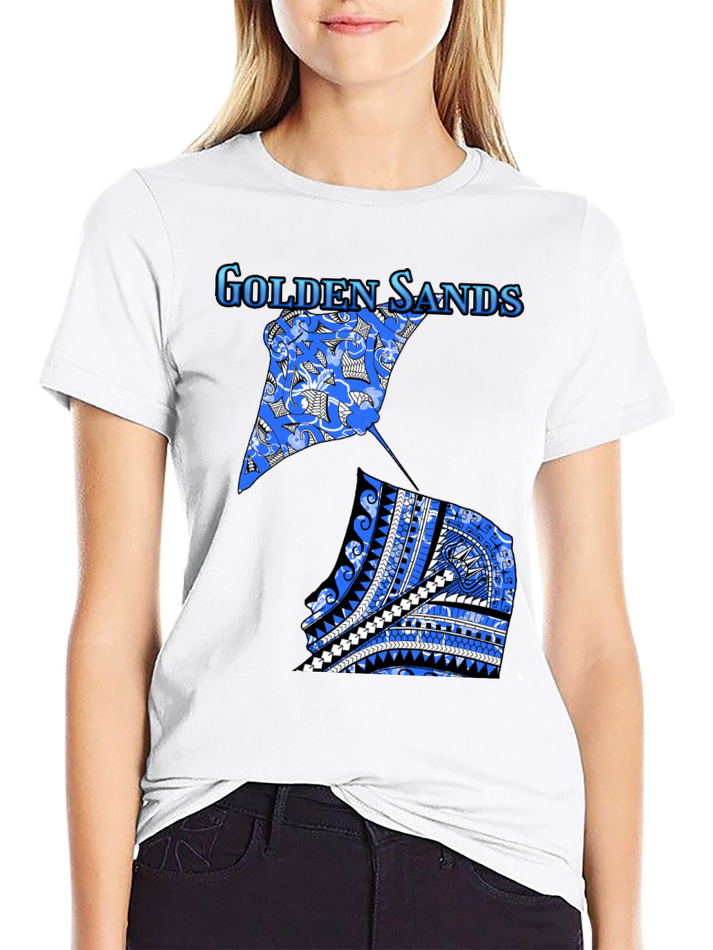 Golden Sands Graphic Tee - Black Cotton Shirt