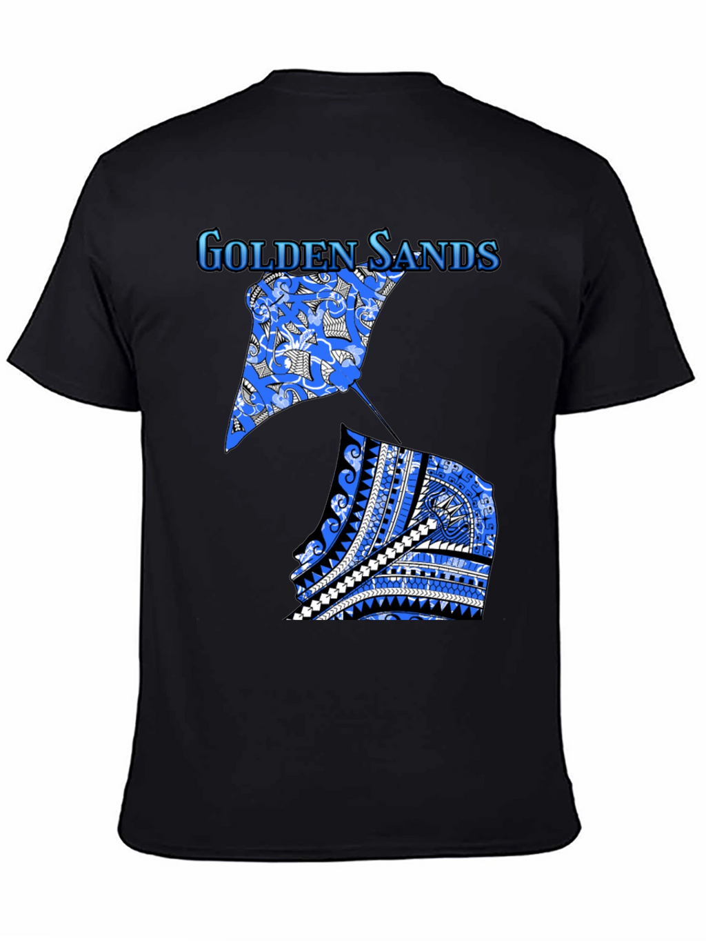 Golden Sands Graphic Tee - Black Cotton Shirt