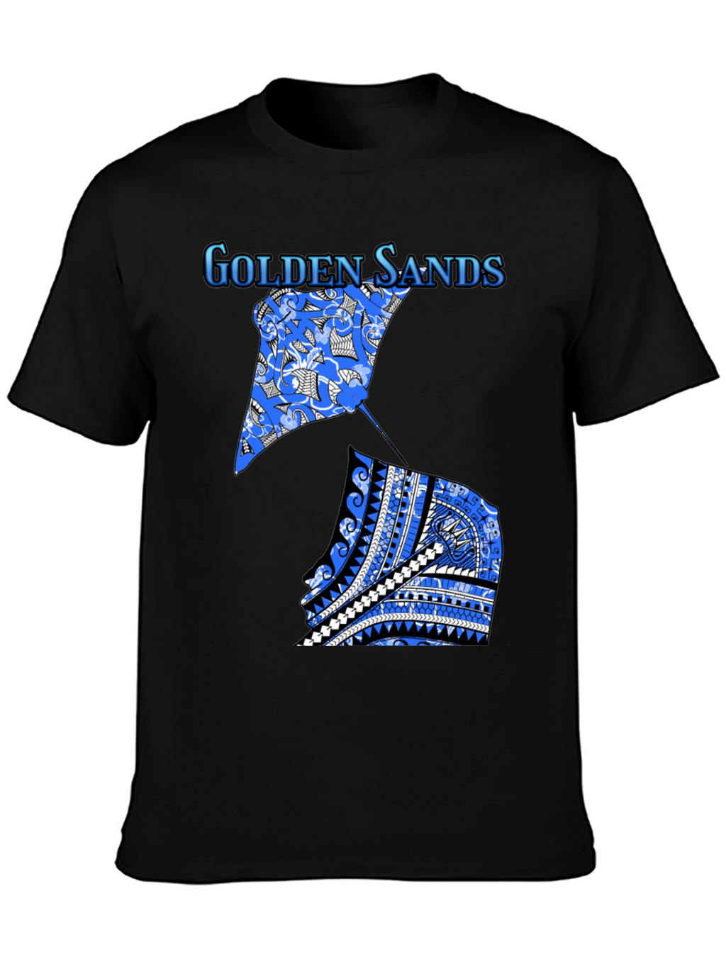 Golden Sands Graphic Tee - Black Cotton Shirt