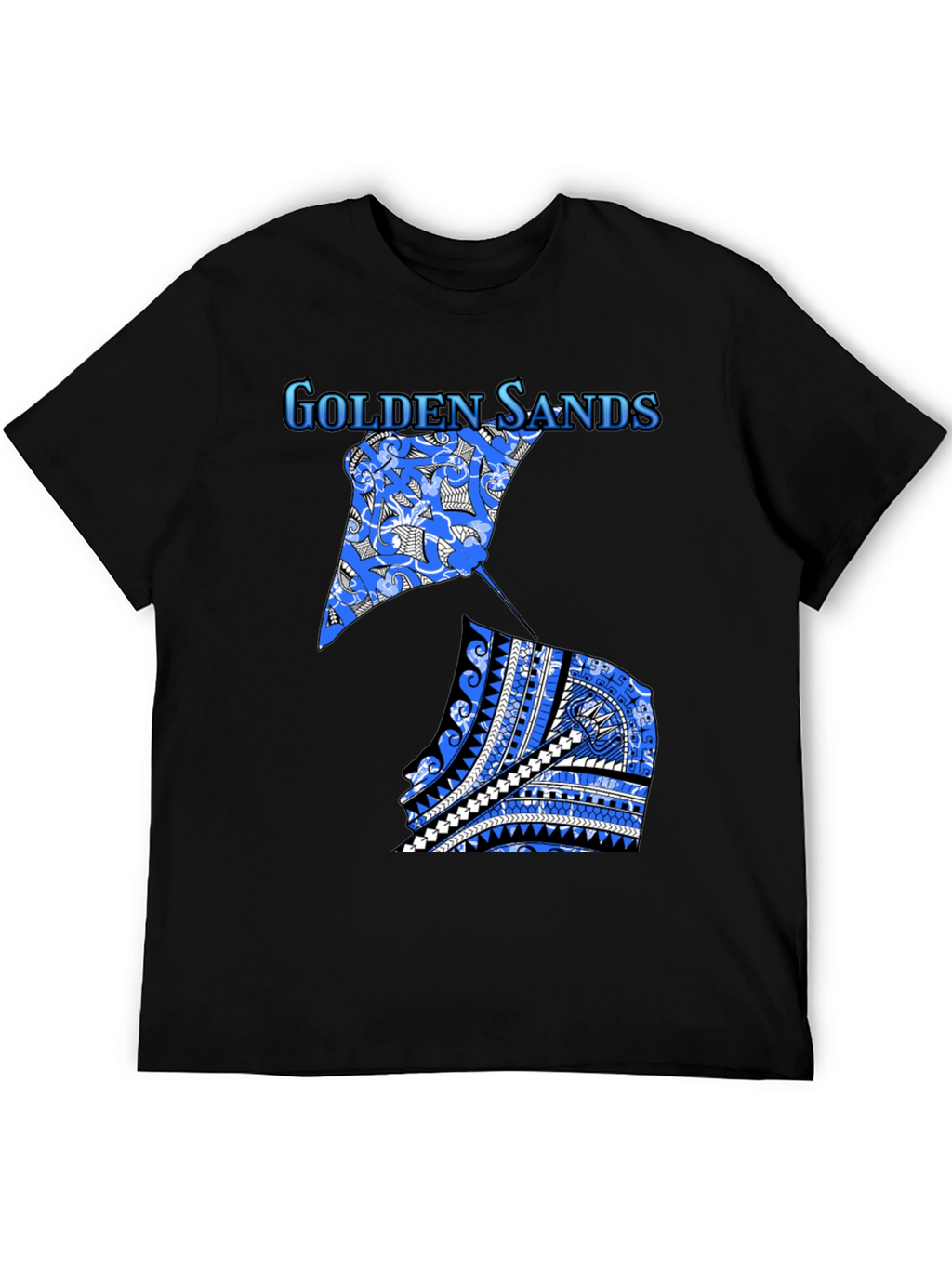 Golden Sands Graphic Tee - Black Cotton Shirt