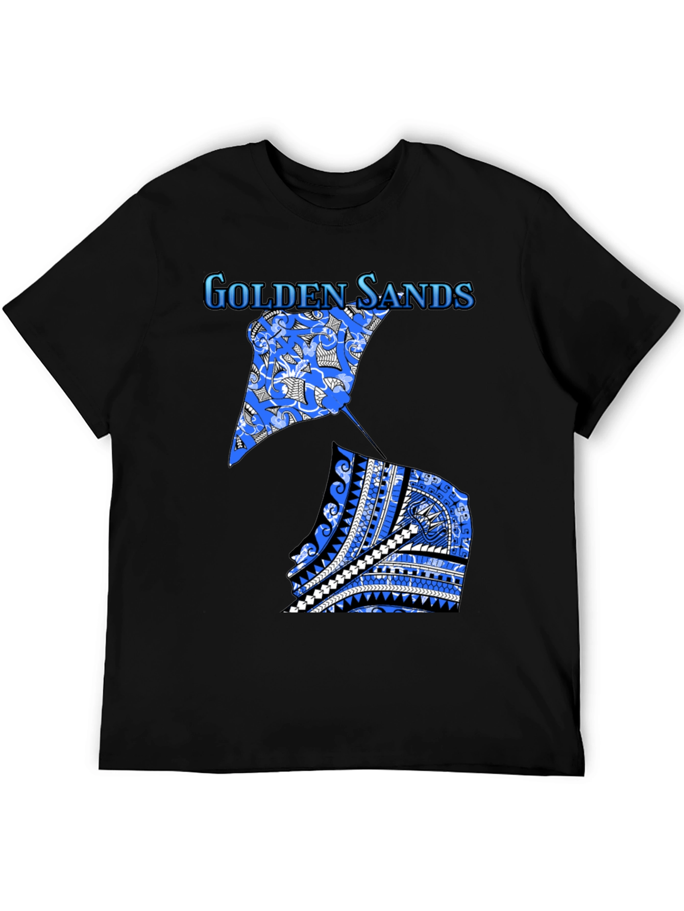 Golden Sands Graphic Tee - Black Cotton Shirt
