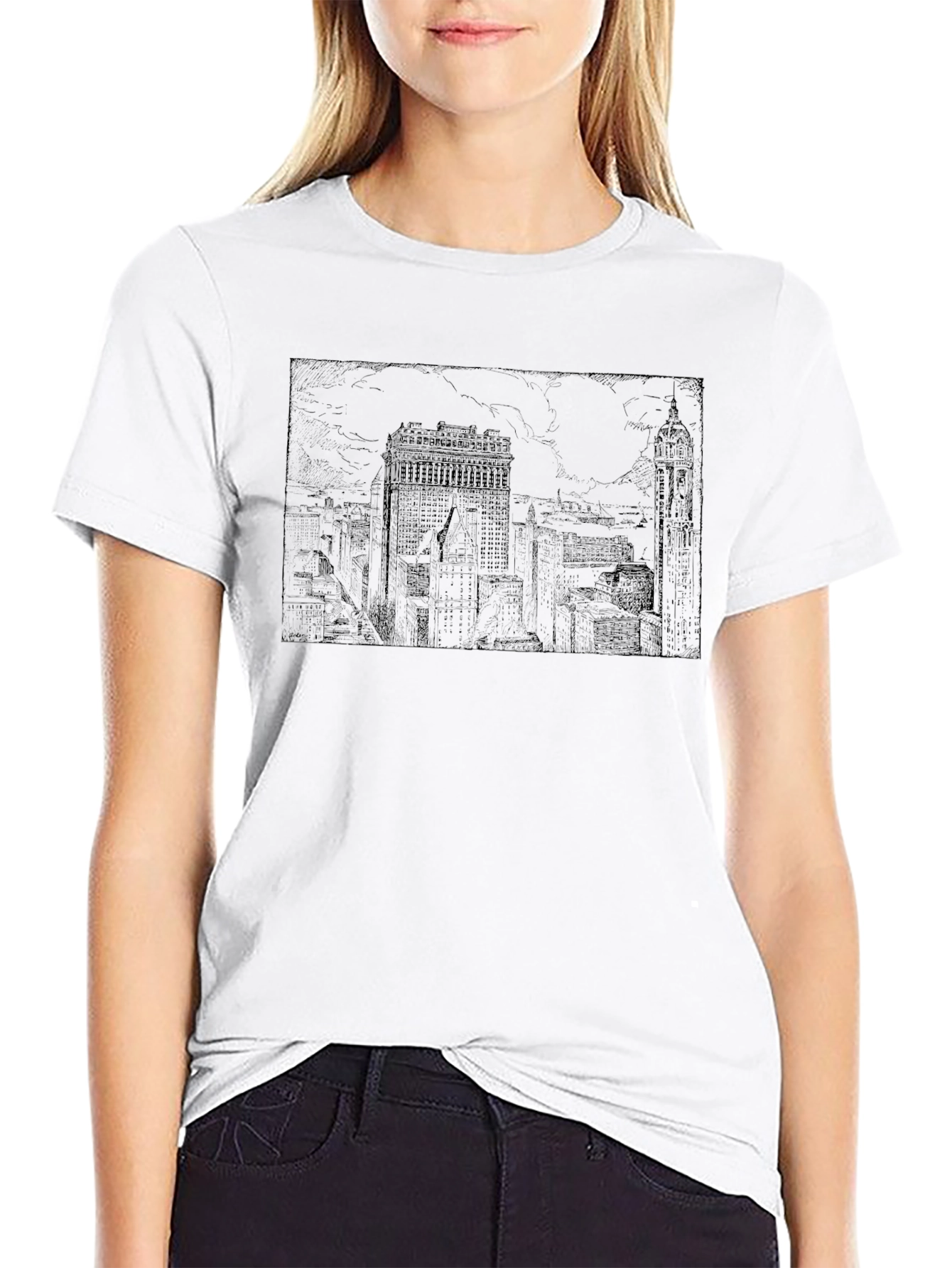Cityscape Graphic Tee - Classic Black