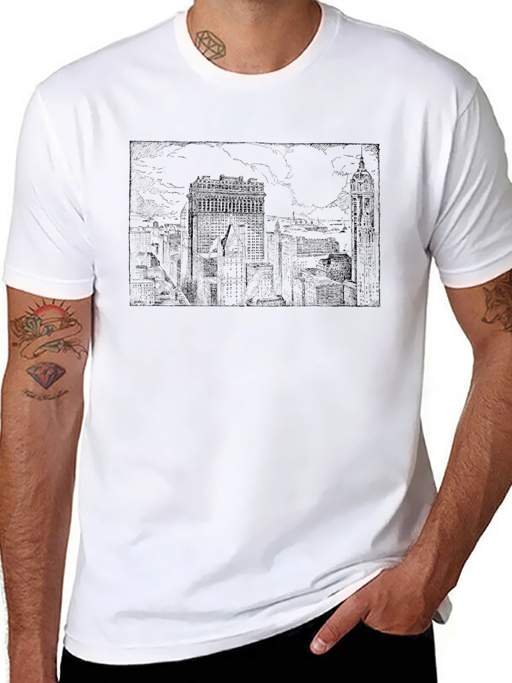 Cityscape Graphic Tee - Classic Black