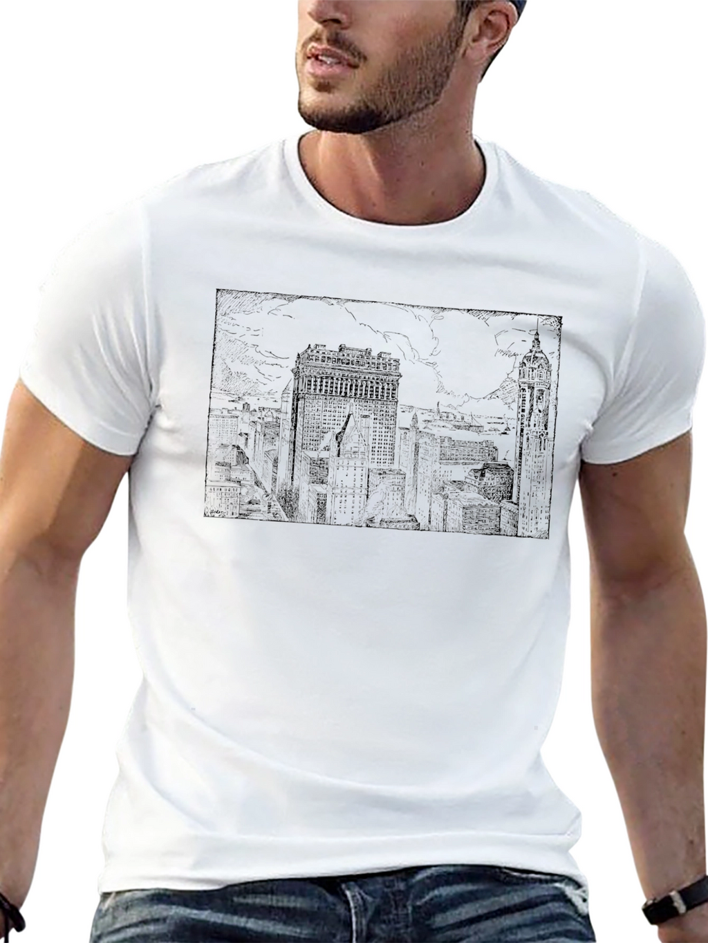 Cityscape Graphic Tee - Classic Black