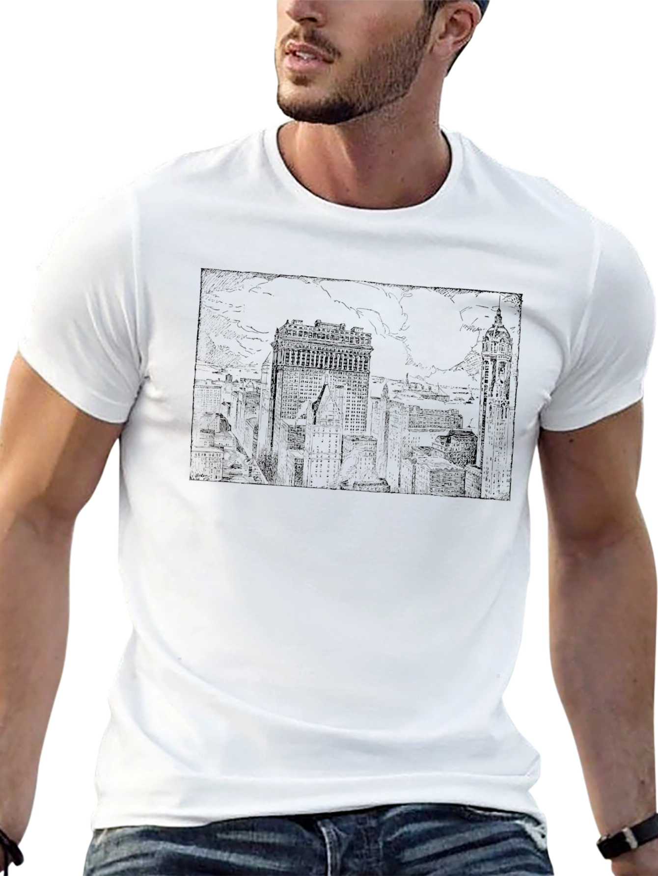 Cityscape Graphic Tee - Classic Black