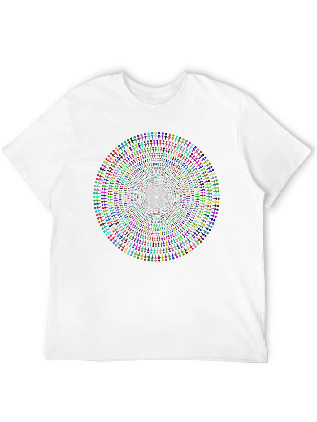 Psychedelic People Circle Graphic Black T-Shirt