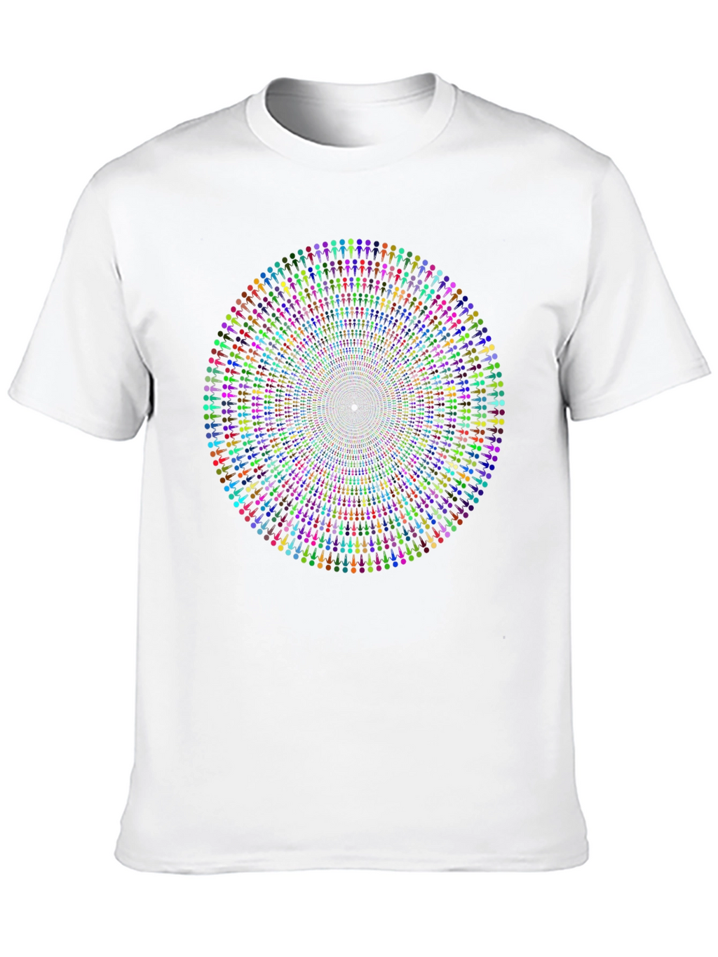 Psychedelic People Circle Graphic Black T-Shirt