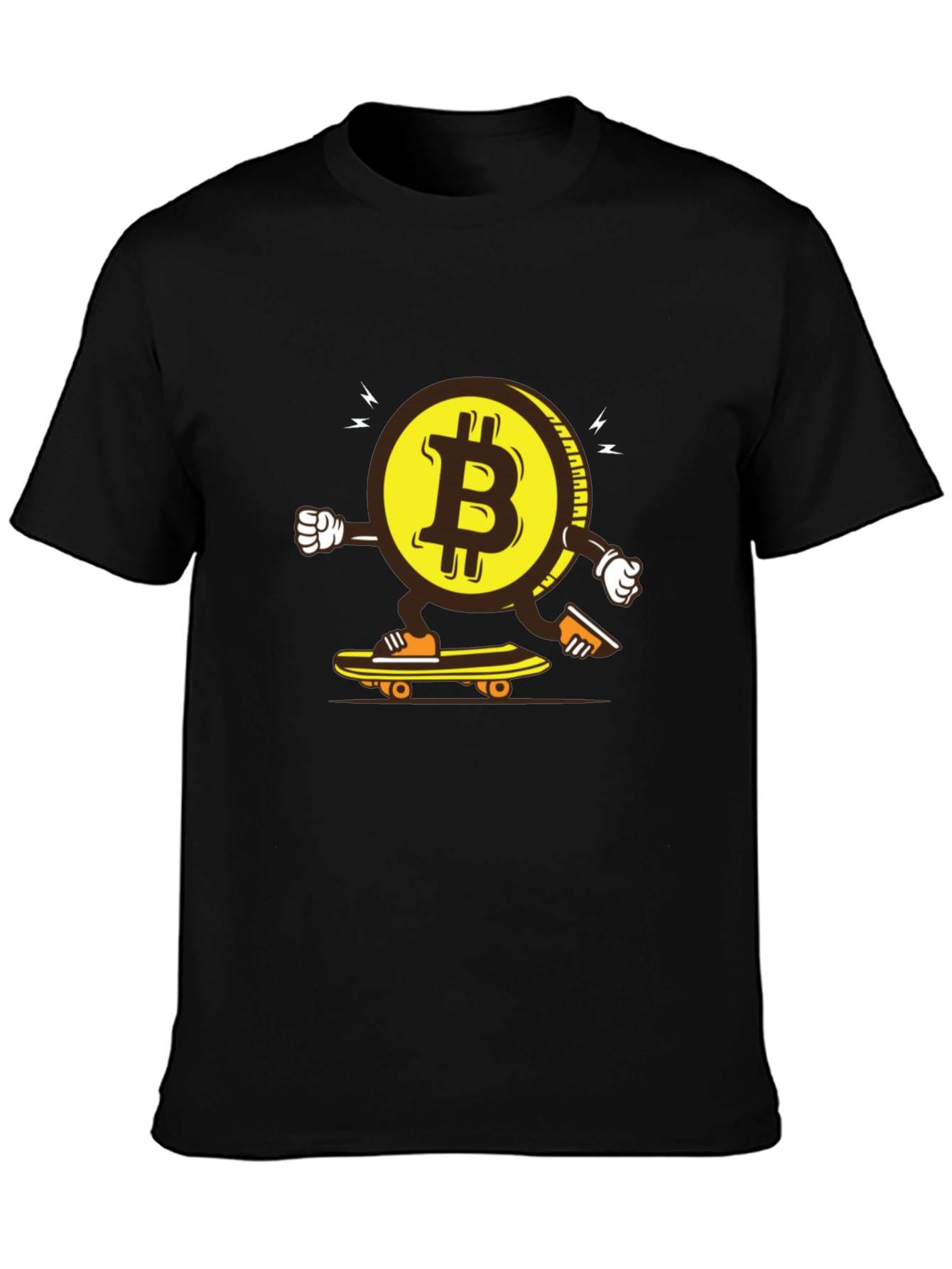 Bitcoin Skateboarder Graphic Tee - Crypto Enthusiast Apparel