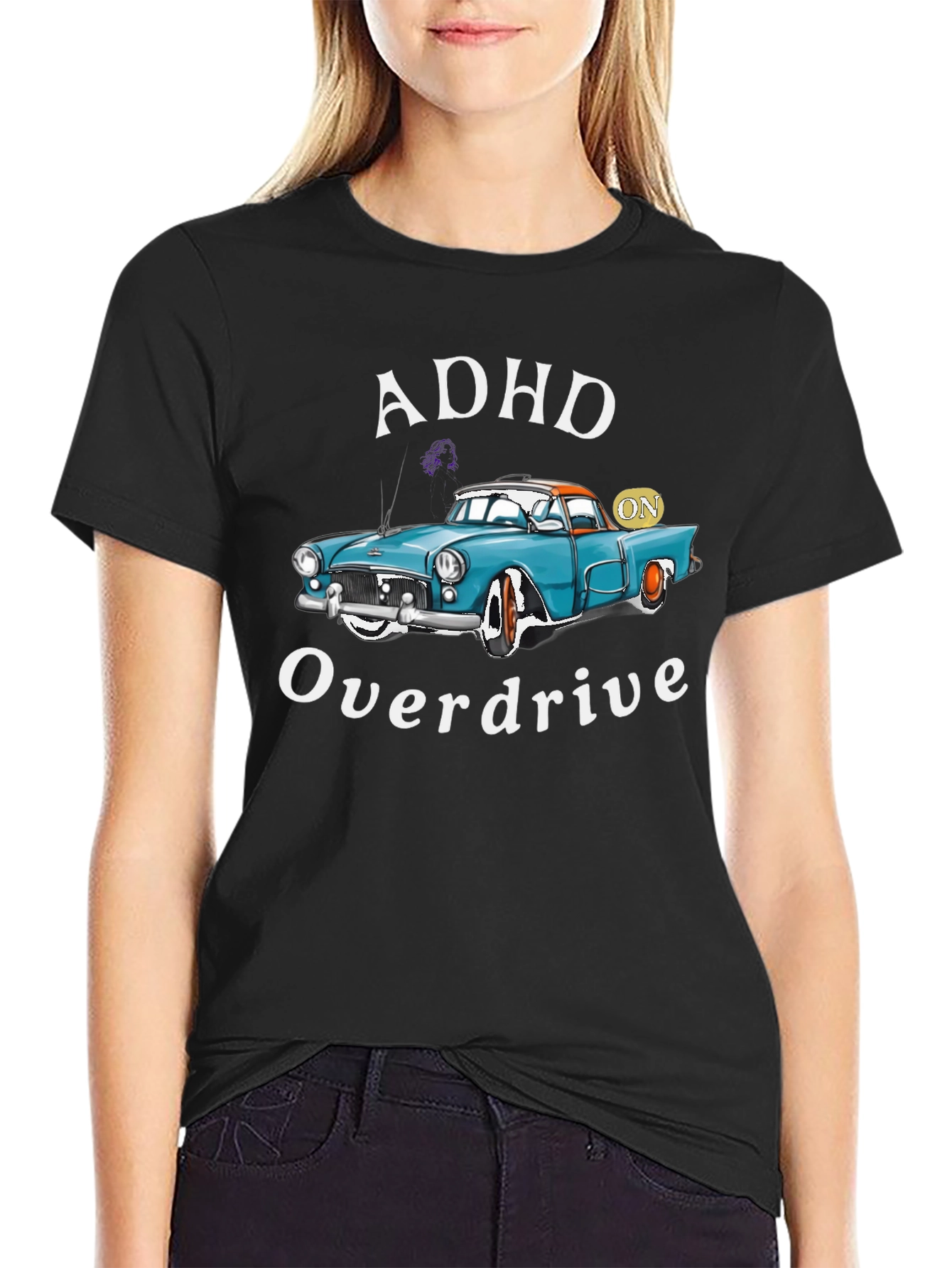 ADHD Overdrive T-Shirt - Classic Car Design