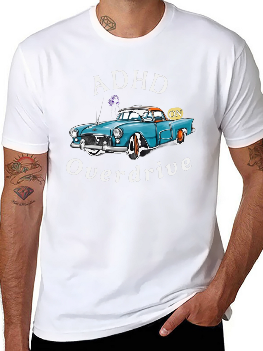 ADHD Overdrive T-Shirt - Classic Car Design