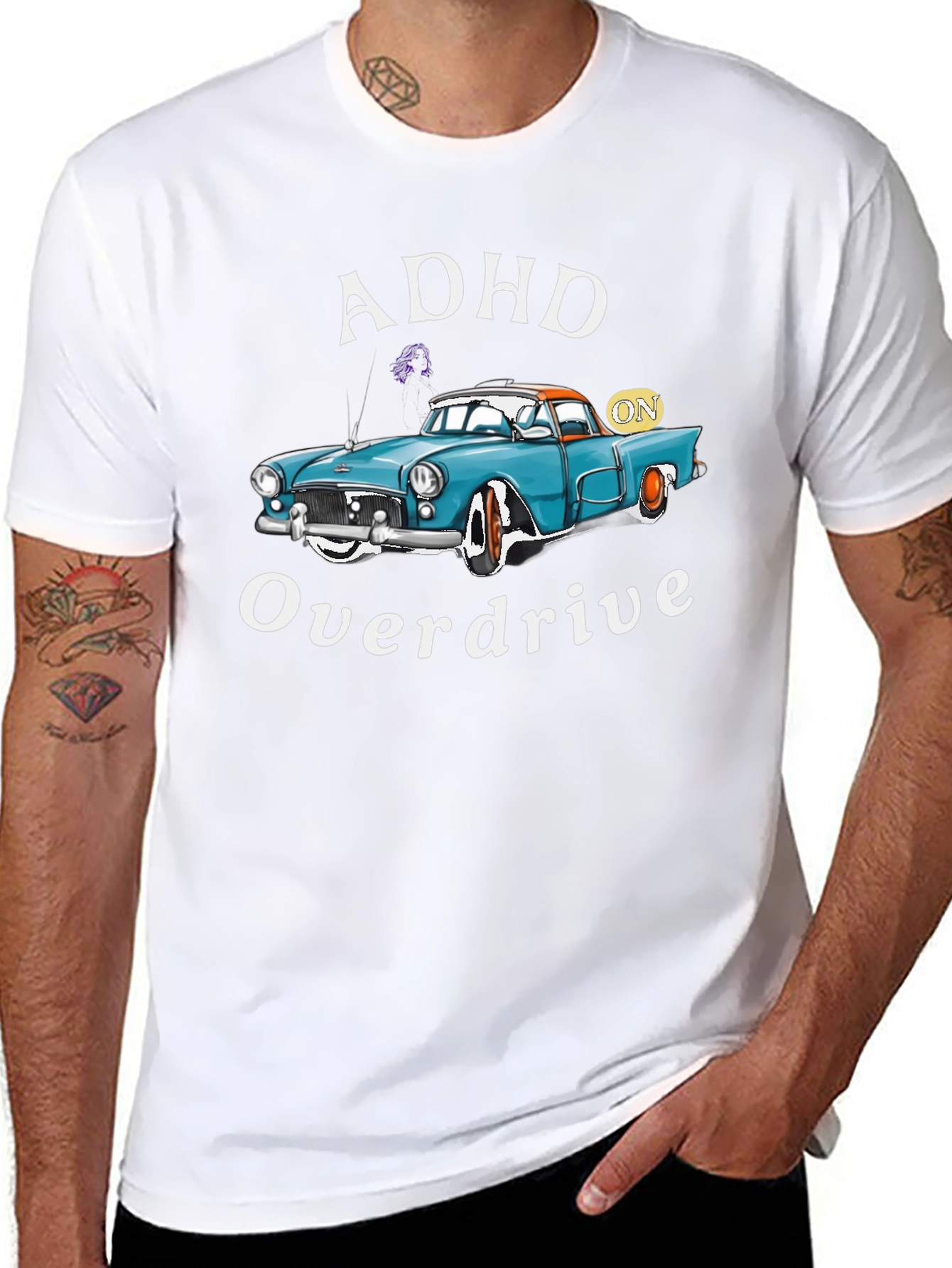 ADHD Overdrive T-Shirt - Classic Car Design