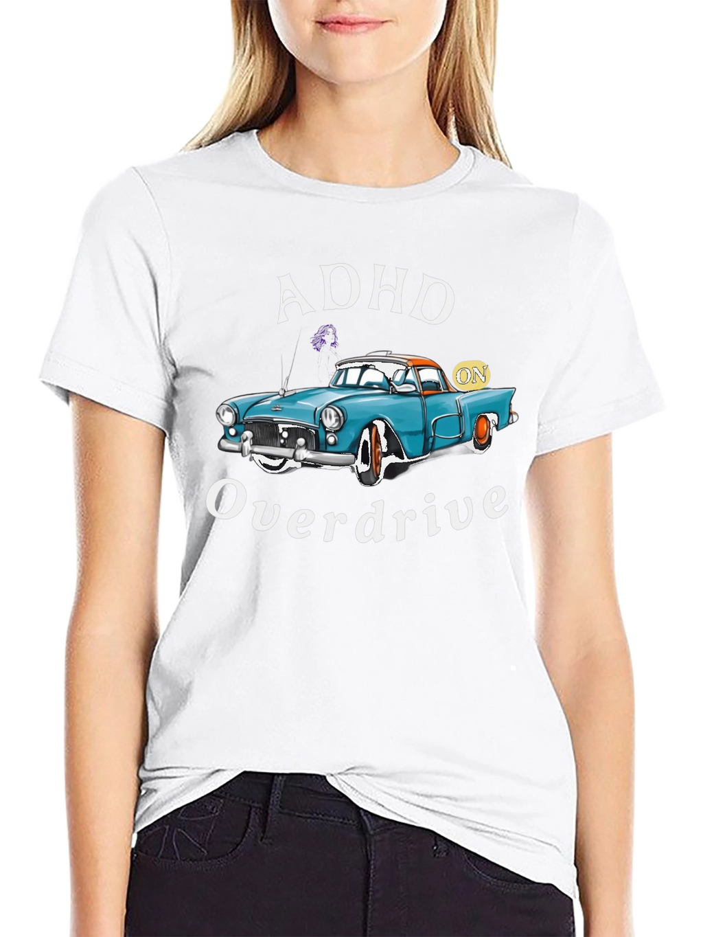 ADHD Overdrive T-Shirt - Classic Car Design
