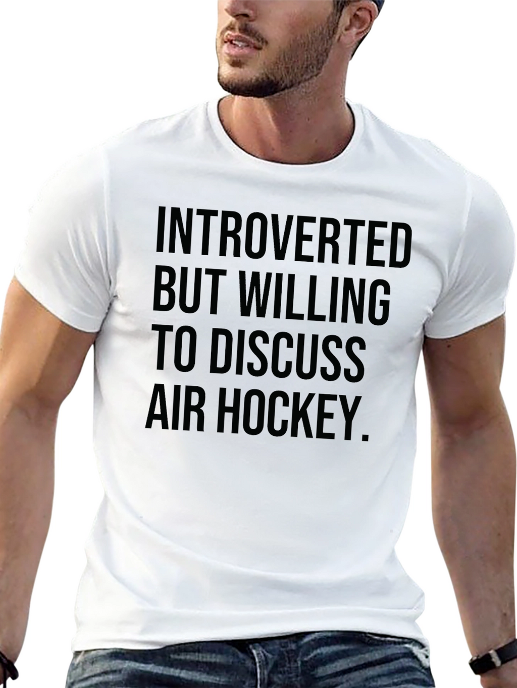Introverted Air Hockey T-Shirt - Black Graphic Tee
