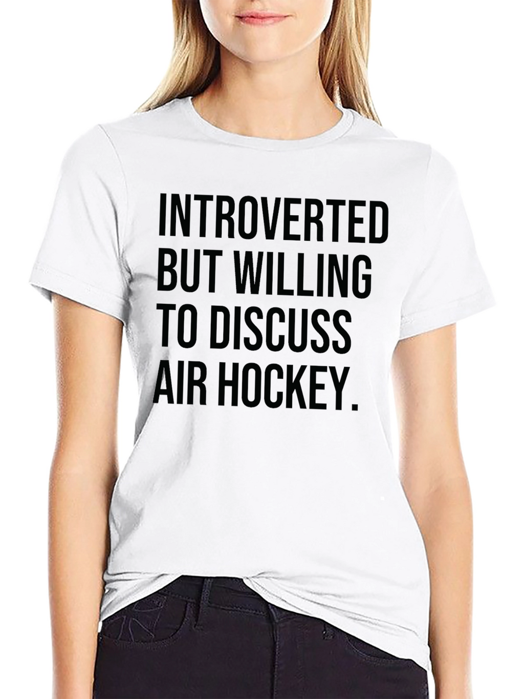Introverted Air Hockey T-Shirt - Black Graphic Tee