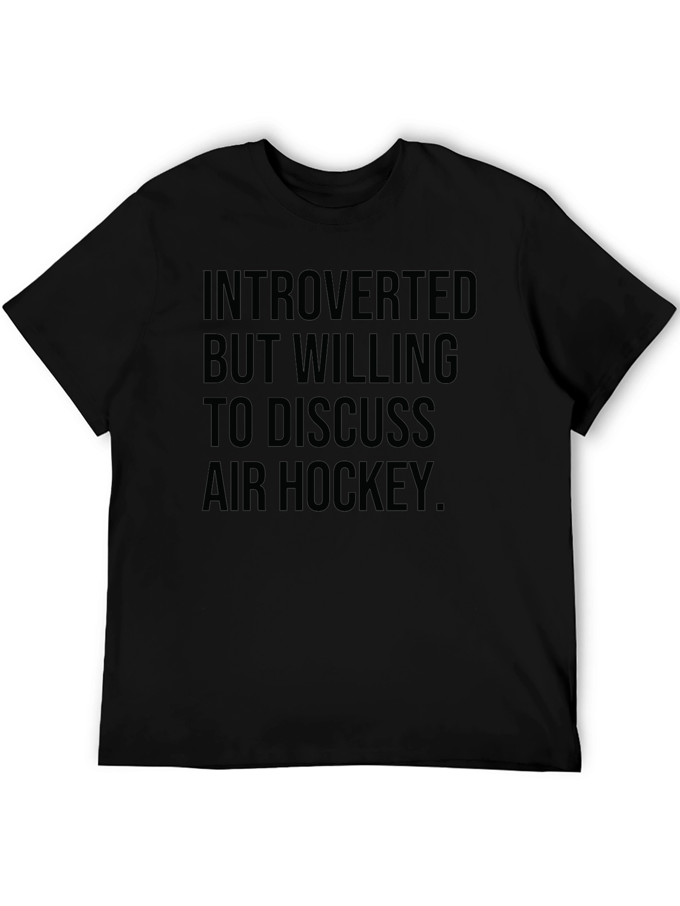 Introverted Air Hockey T-Shirt - Black Graphic Tee