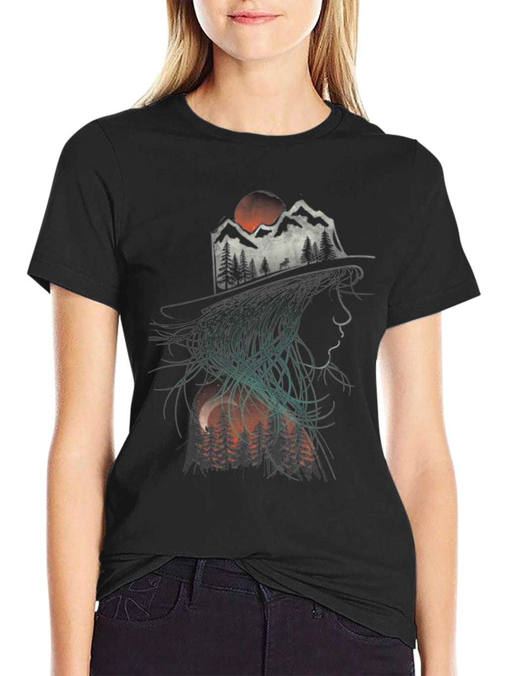 Nature Silhouette Graphic T-Shirt