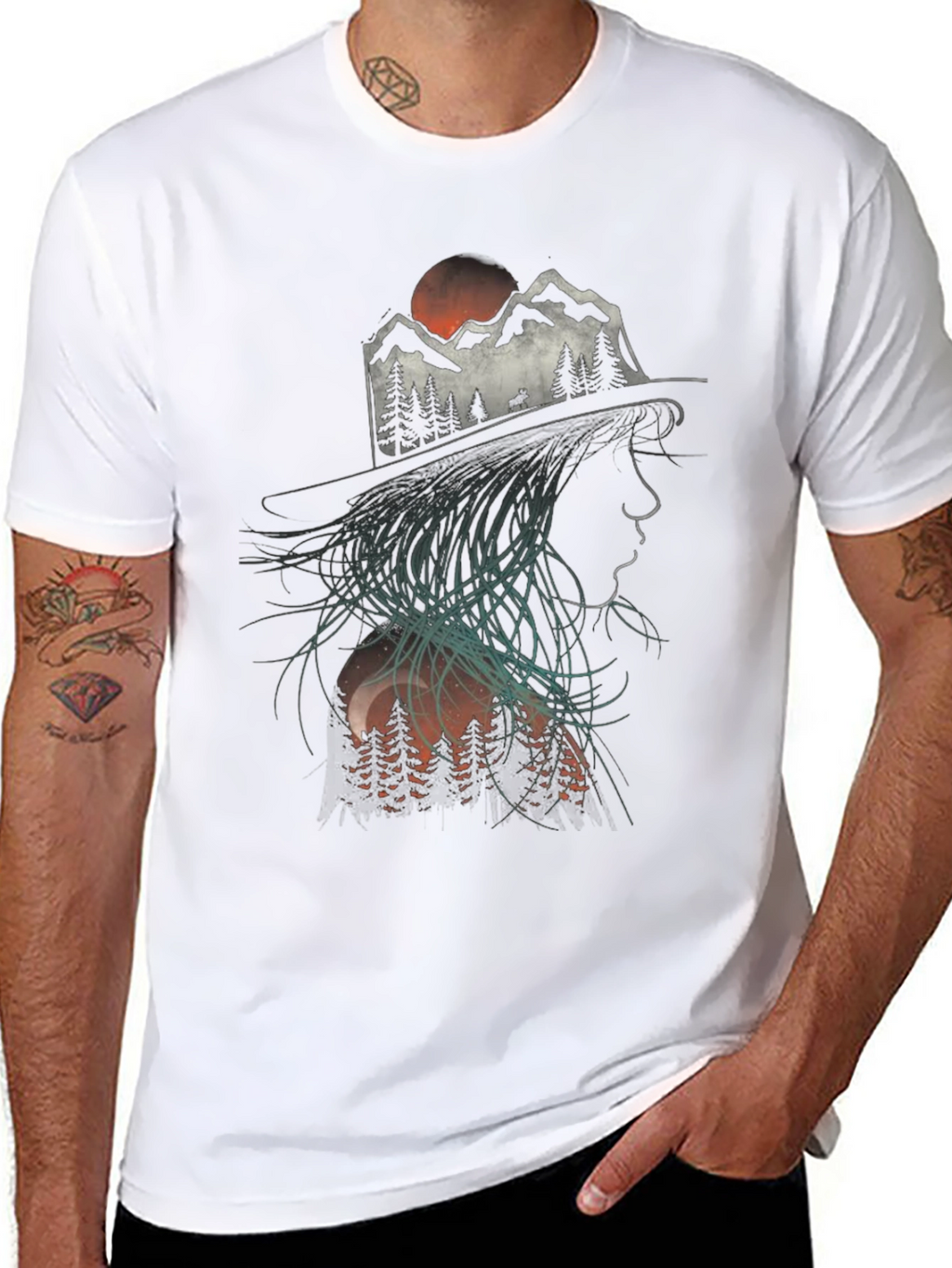 Nature Silhouette Graphic T-Shirt