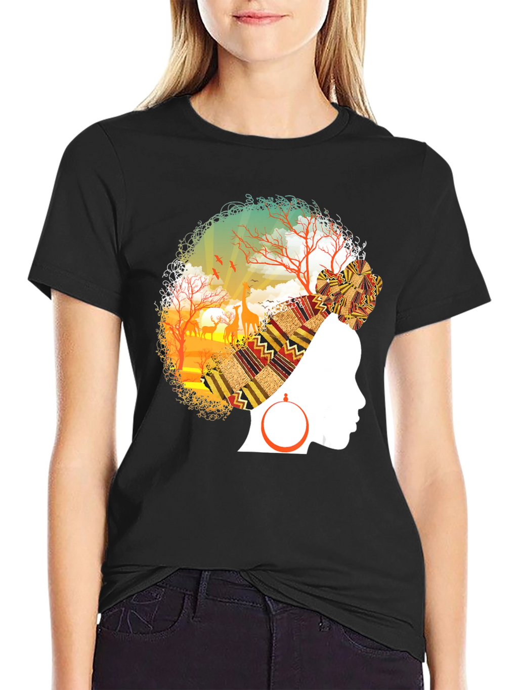 African Queen Afro T-Shirt - Black Pride