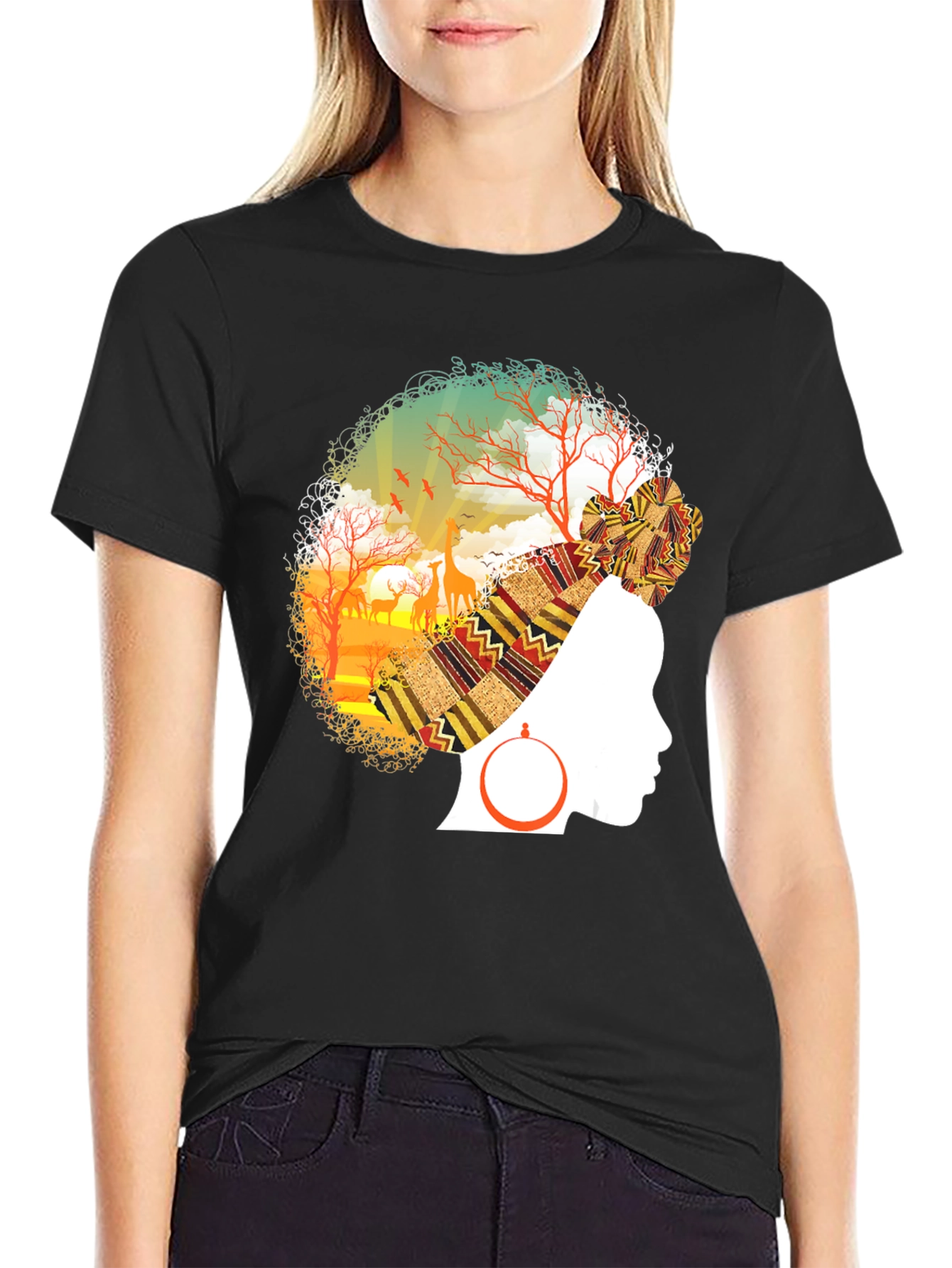African Queen Afro T-Shirt - Black Pride