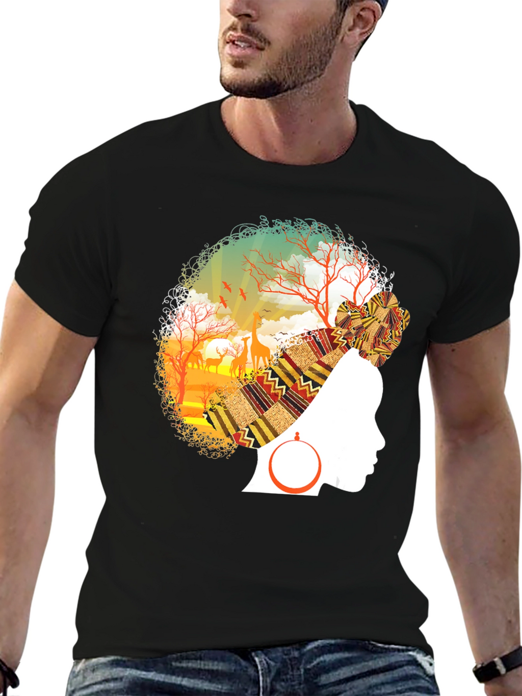 African Queen Afro T-Shirt - Black Pride