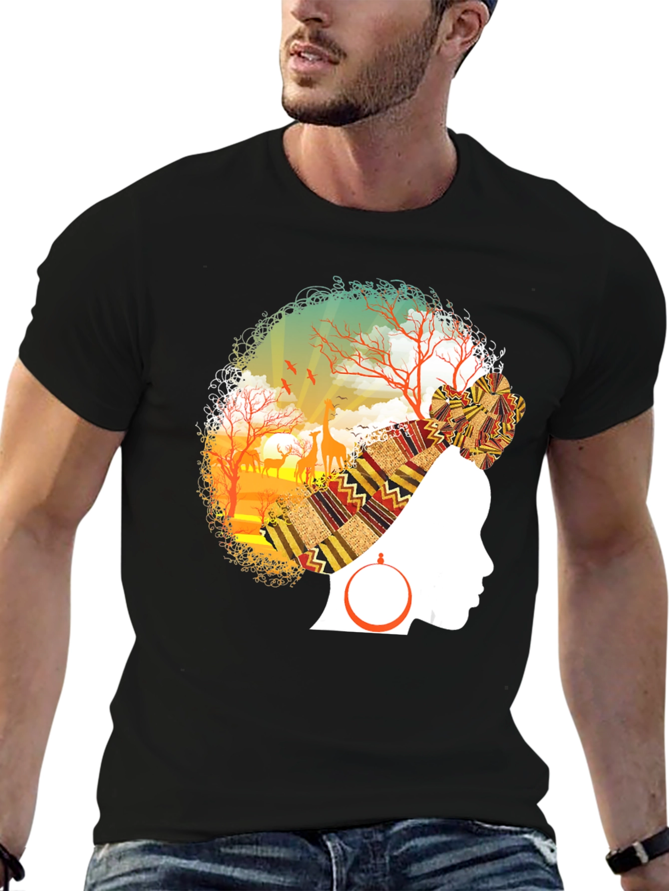 African Queen Afro T-Shirt - Black Pride