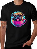 Pug in a Cup Black T-Shirt