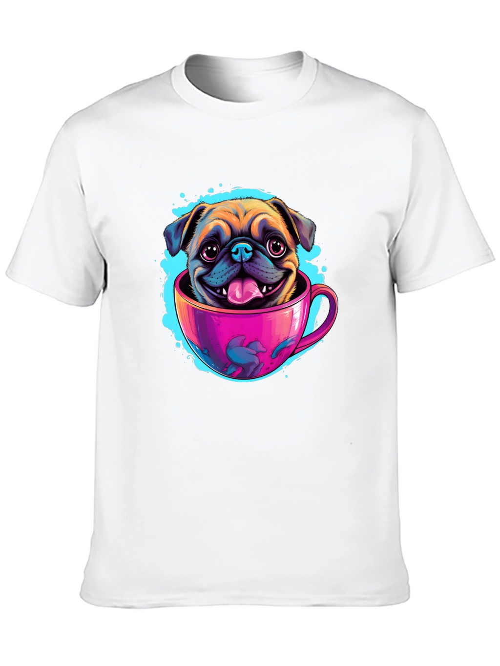 Pug in a Cup Black T-Shirt
