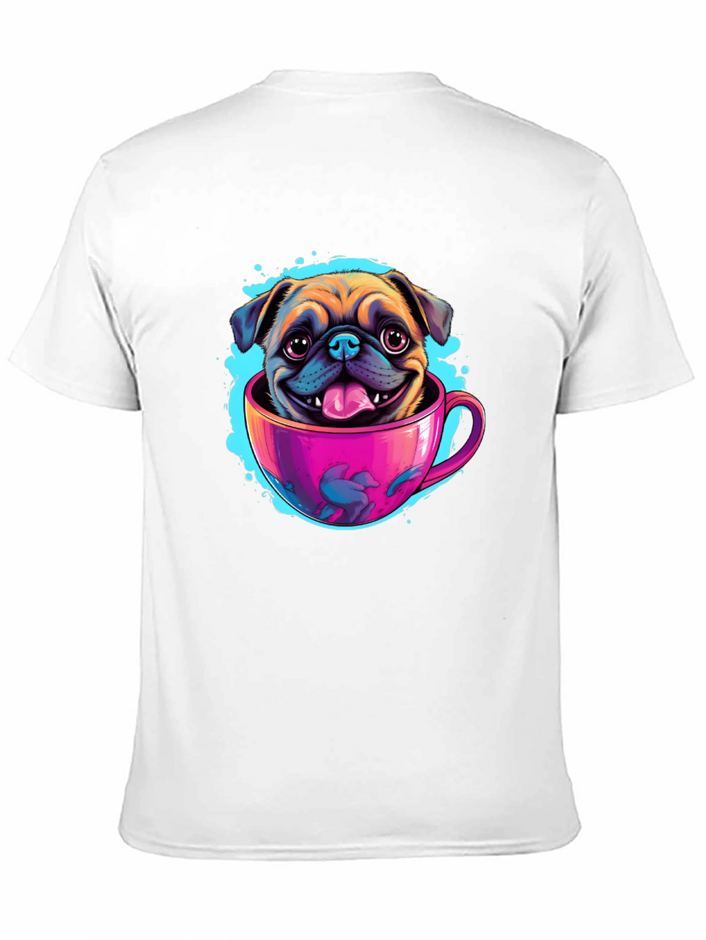 Pug in a Cup Black T-Shirt