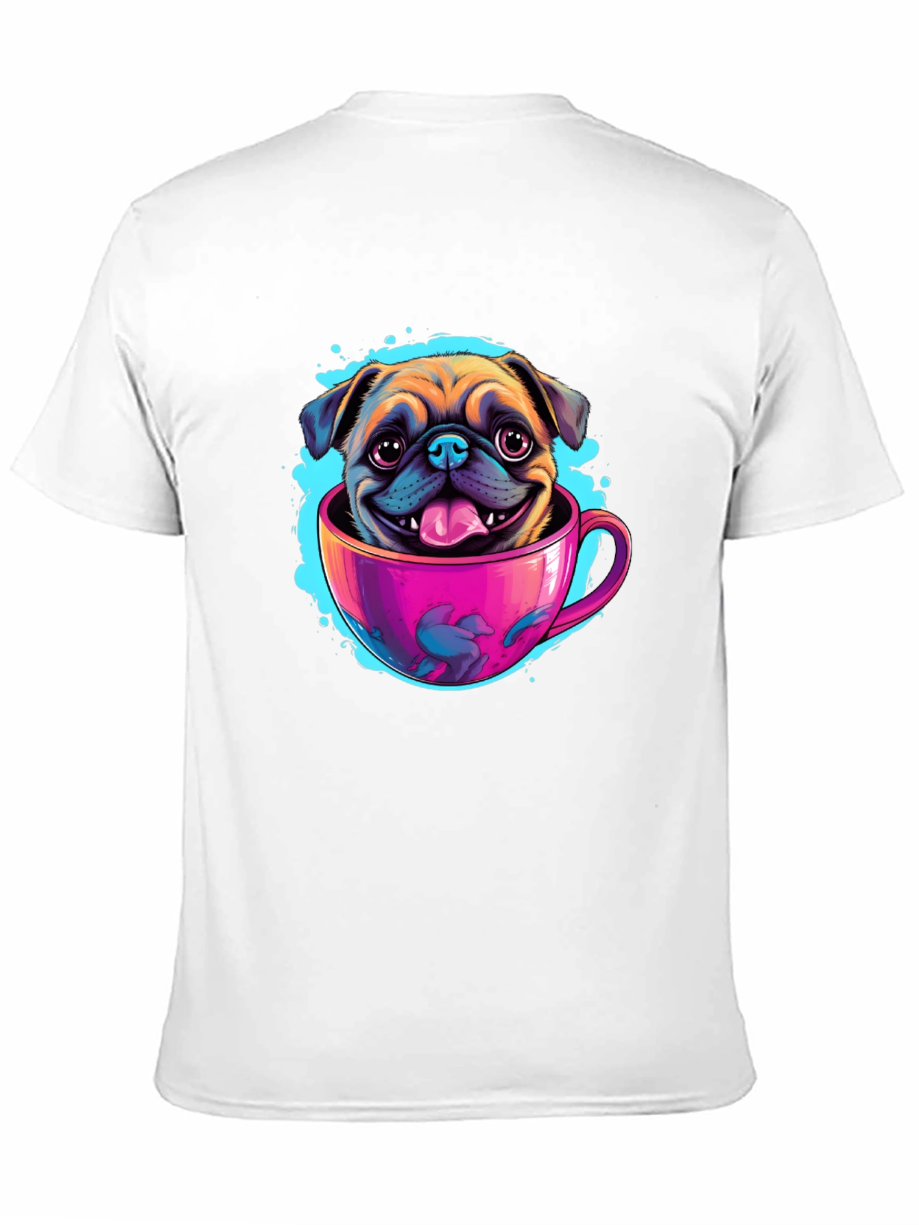 Pug in a Cup Black T-Shirt