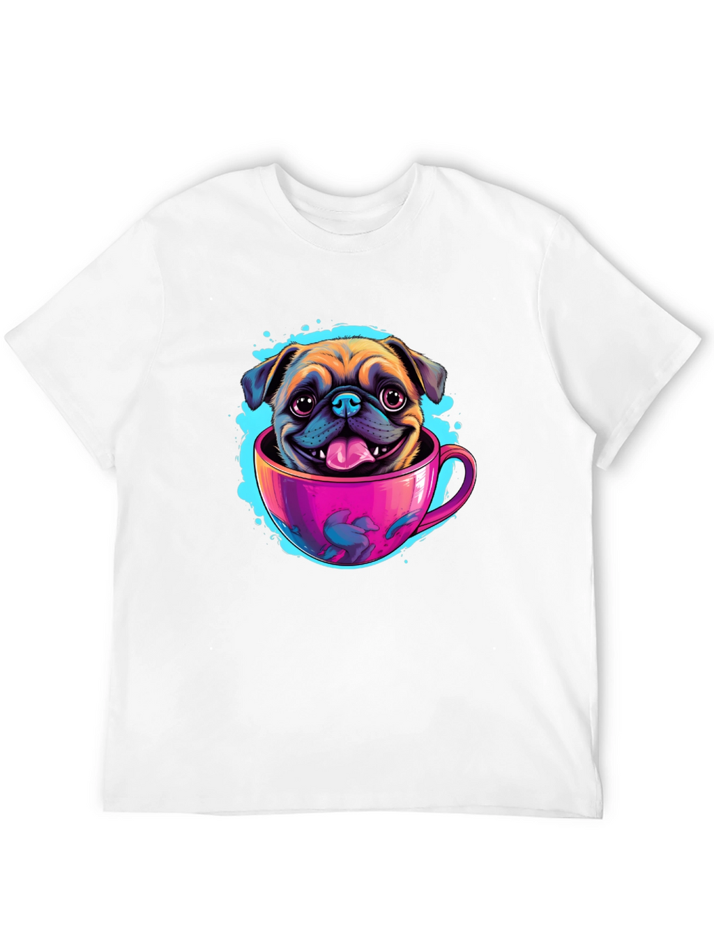 Pug in a Cup Black T-Shirt