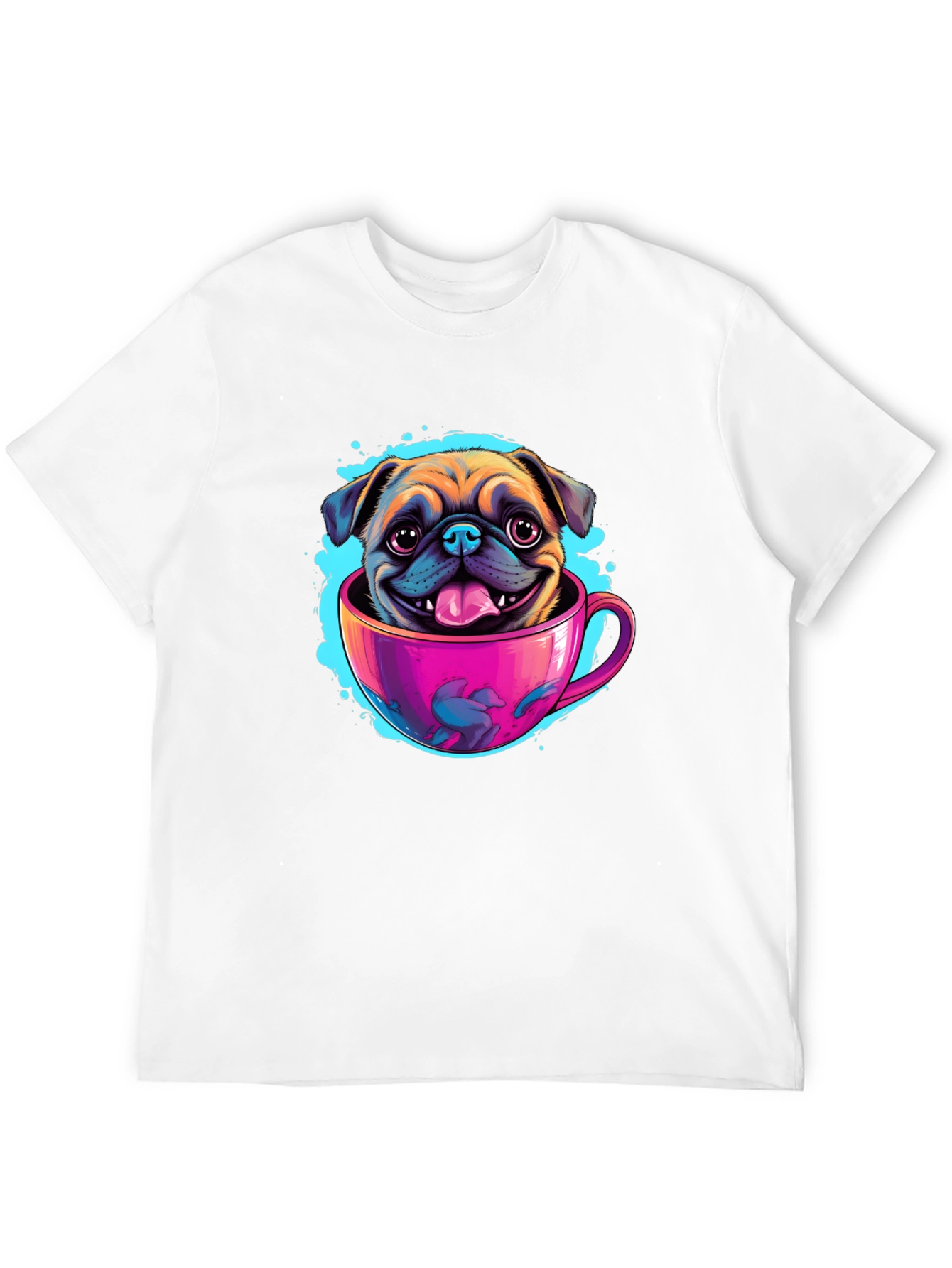 Pug in a Cup Black T-Shirt