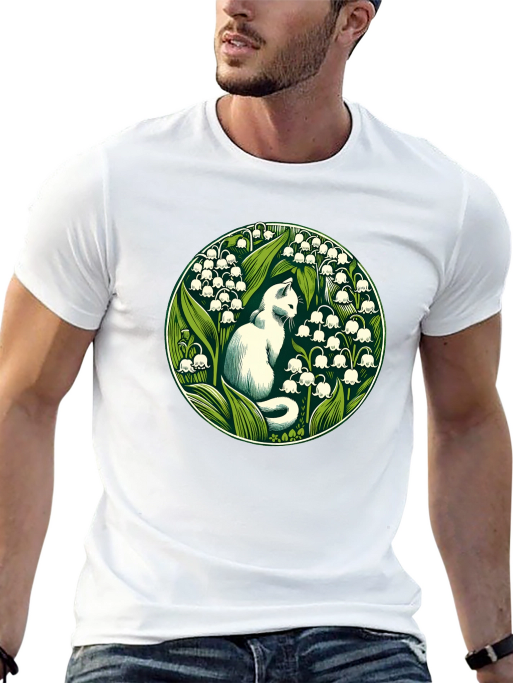 Cat & Lily of the Valley Graphic Tee