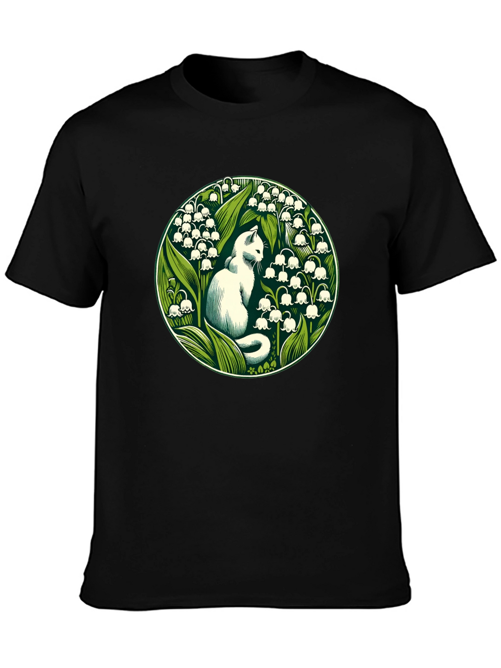 Cat & Lily of the Valley Graphic Tee