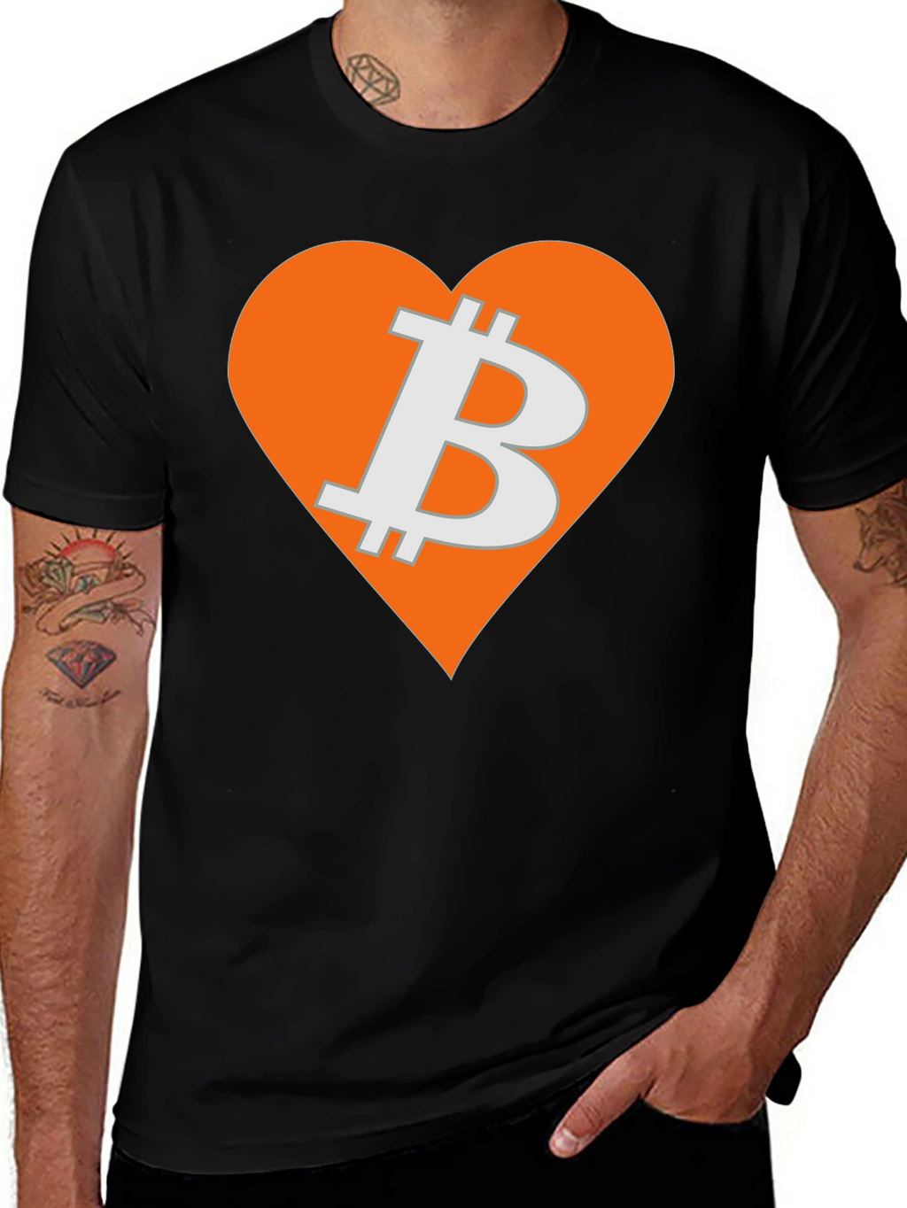 Bitcoin Heart Graphic Tee - Crypto Love