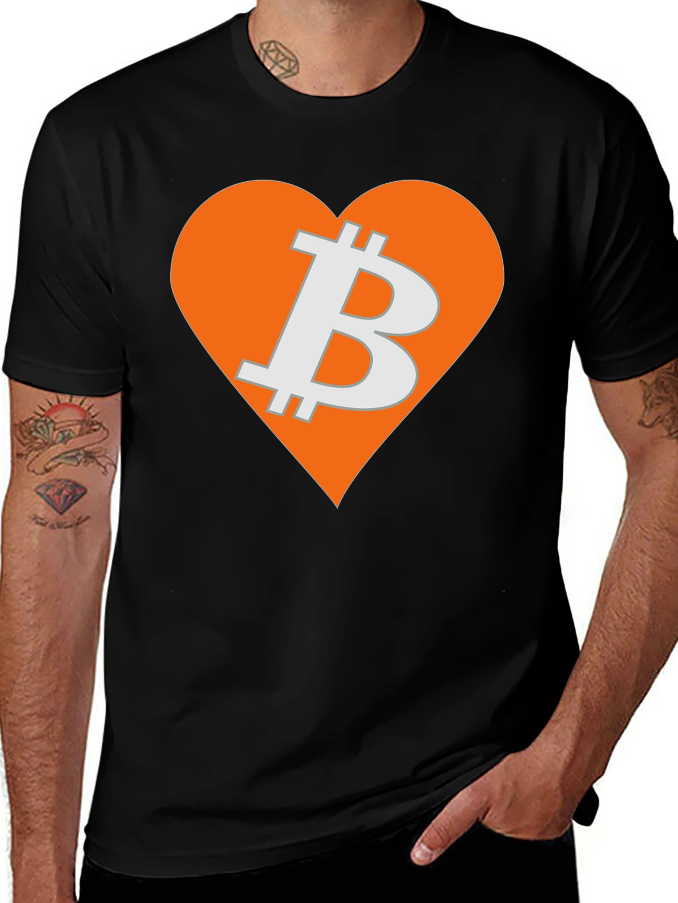 Bitcoin Heart Graphic Tee - Crypto Love
