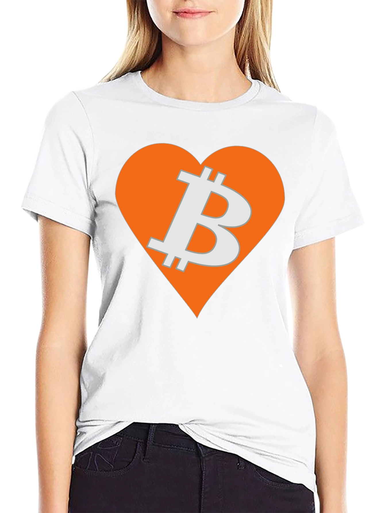 Bitcoin Heart Graphic Tee - Crypto Love