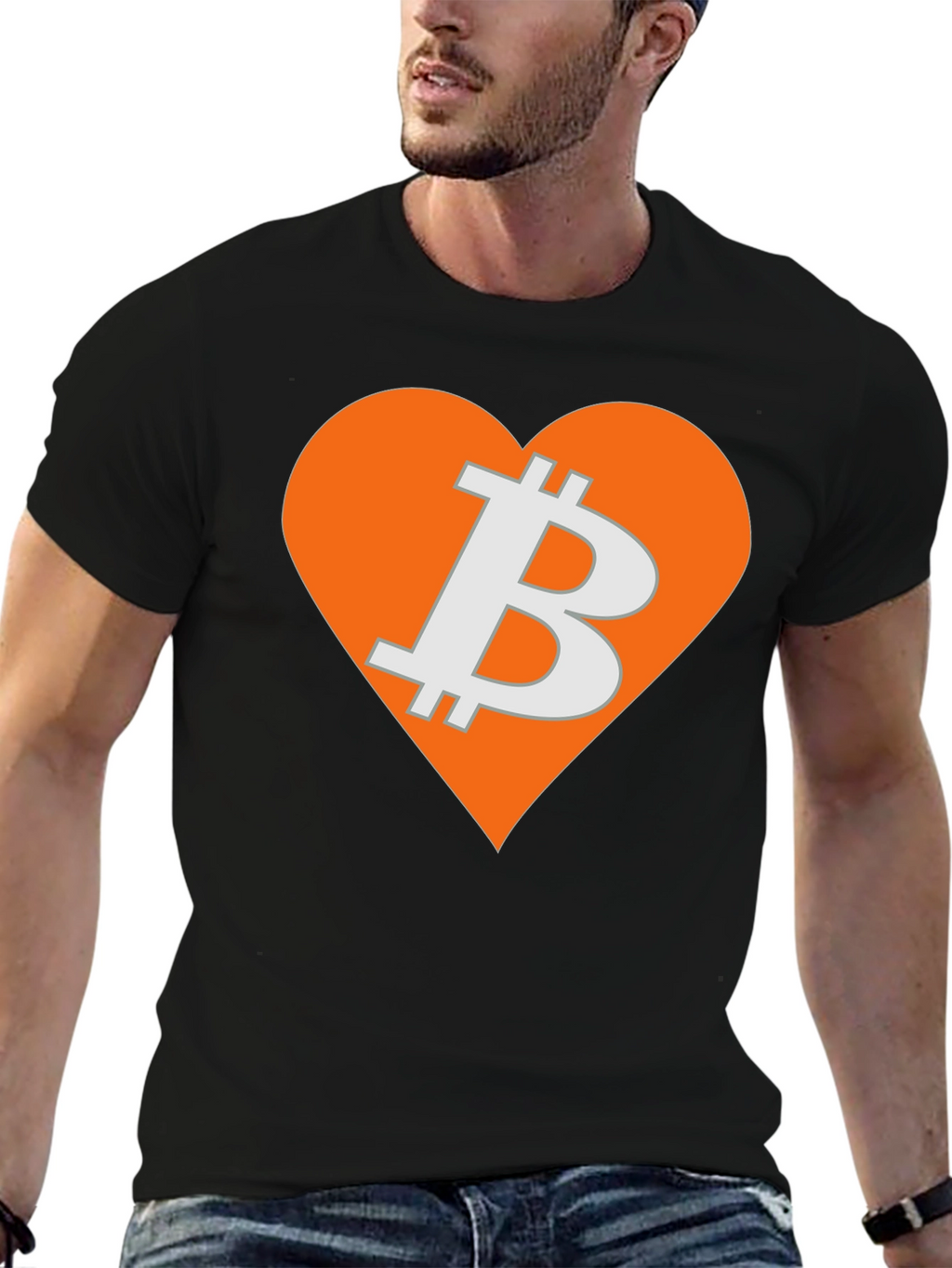 Bitcoin Heart Graphic Tee - Crypto Love