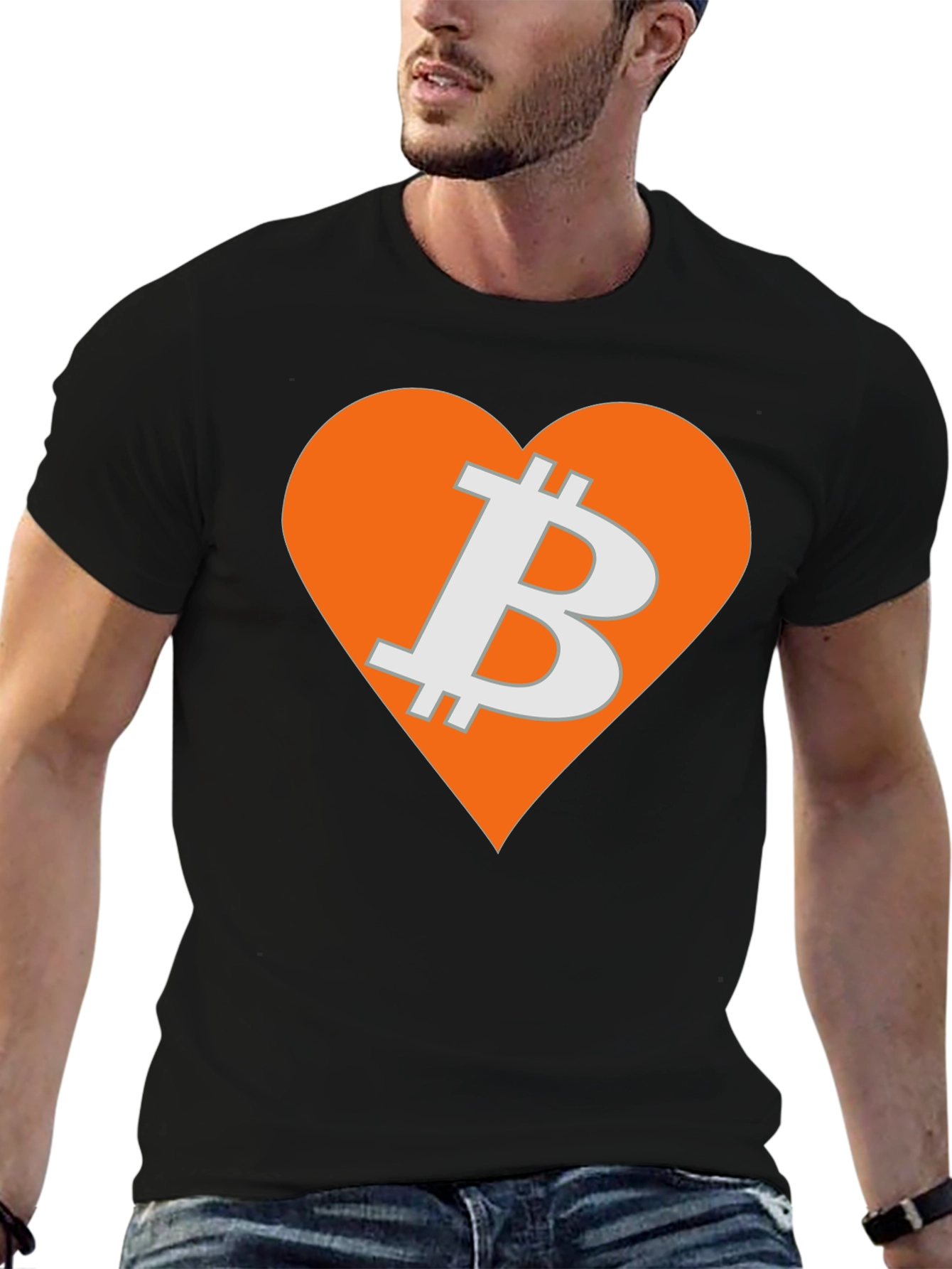 Bitcoin Heart Graphic Tee - Crypto Love