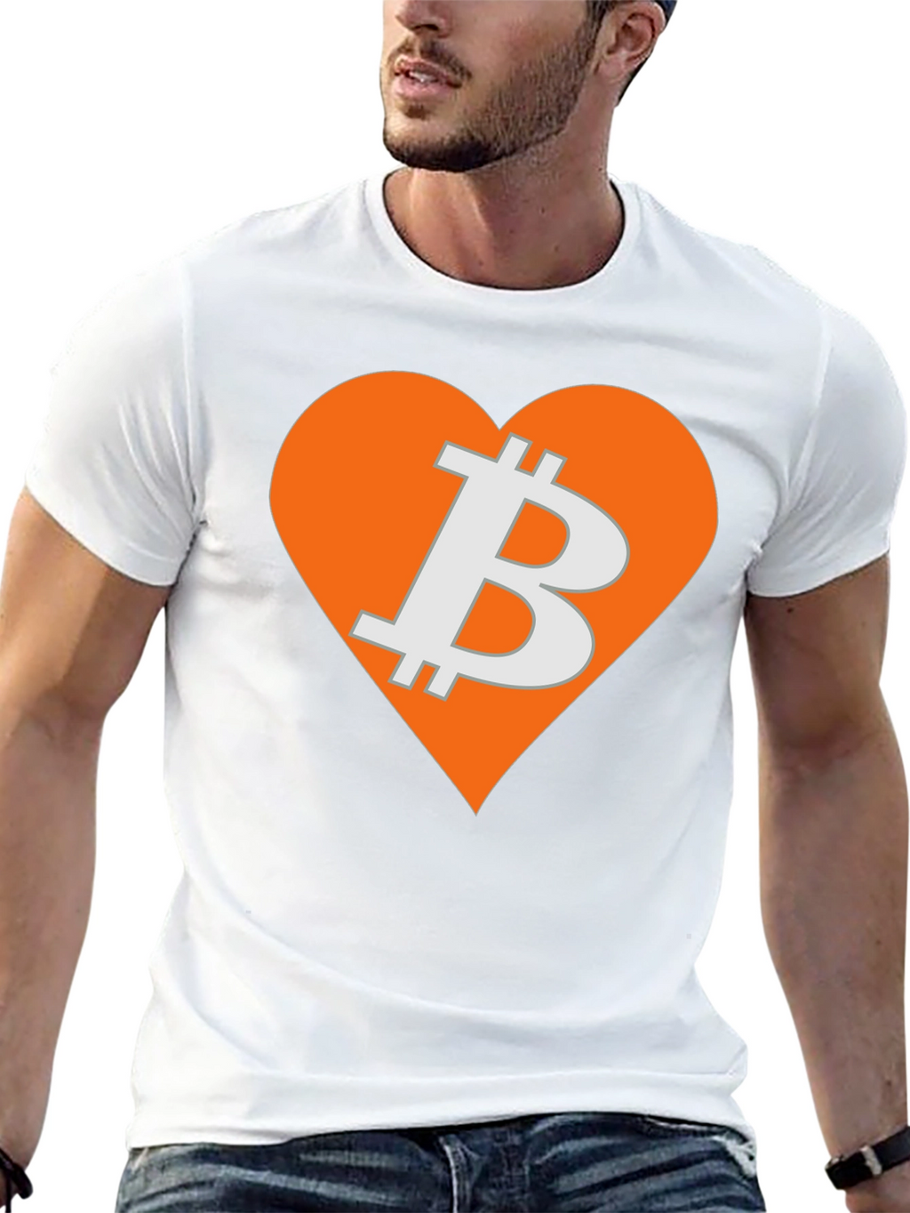 Bitcoin Heart Graphic Tee - Crypto Love