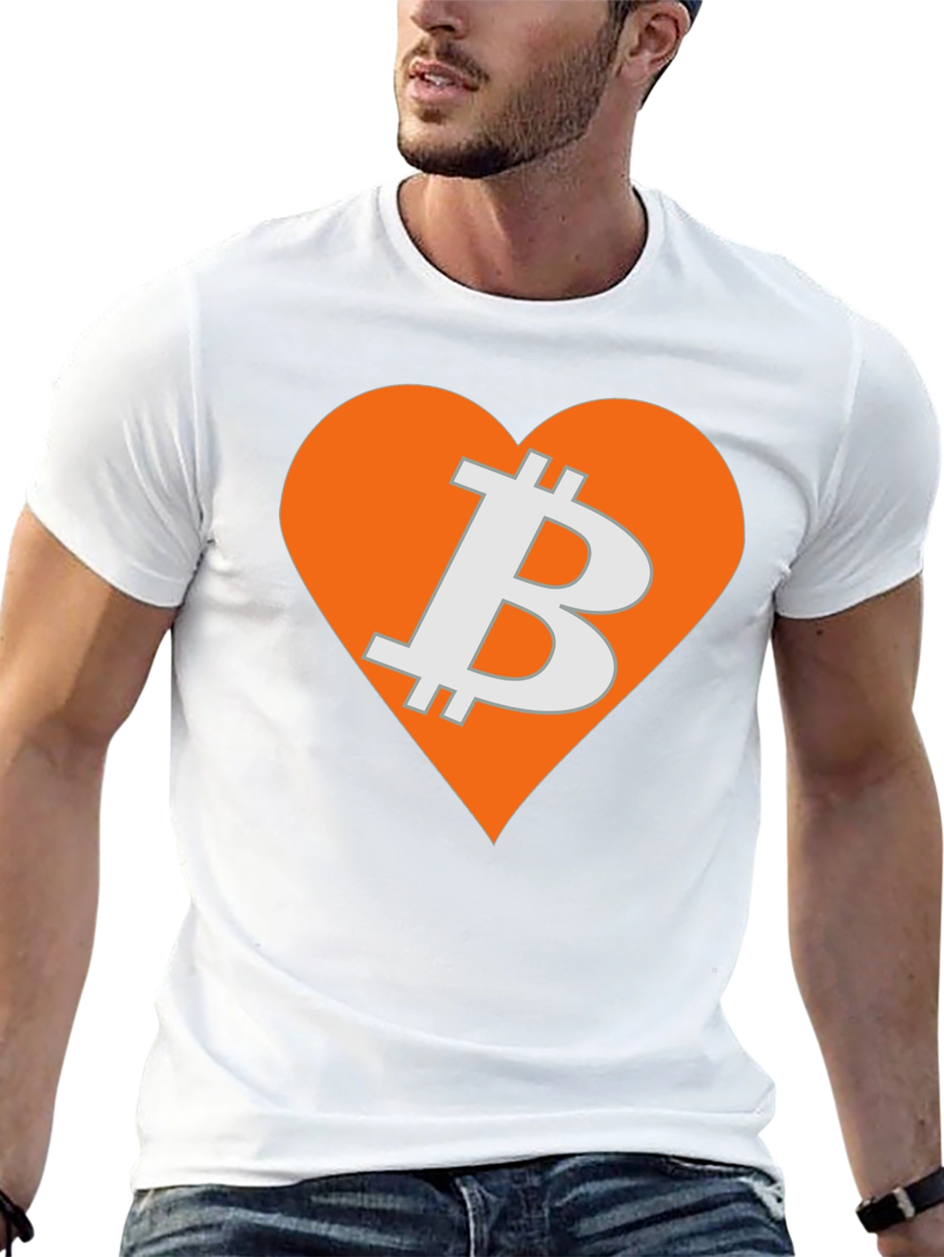 Bitcoin Heart Graphic Tee - Crypto Love