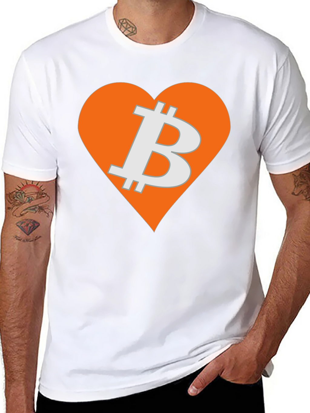 Bitcoin Heart Graphic Tee - Crypto Love