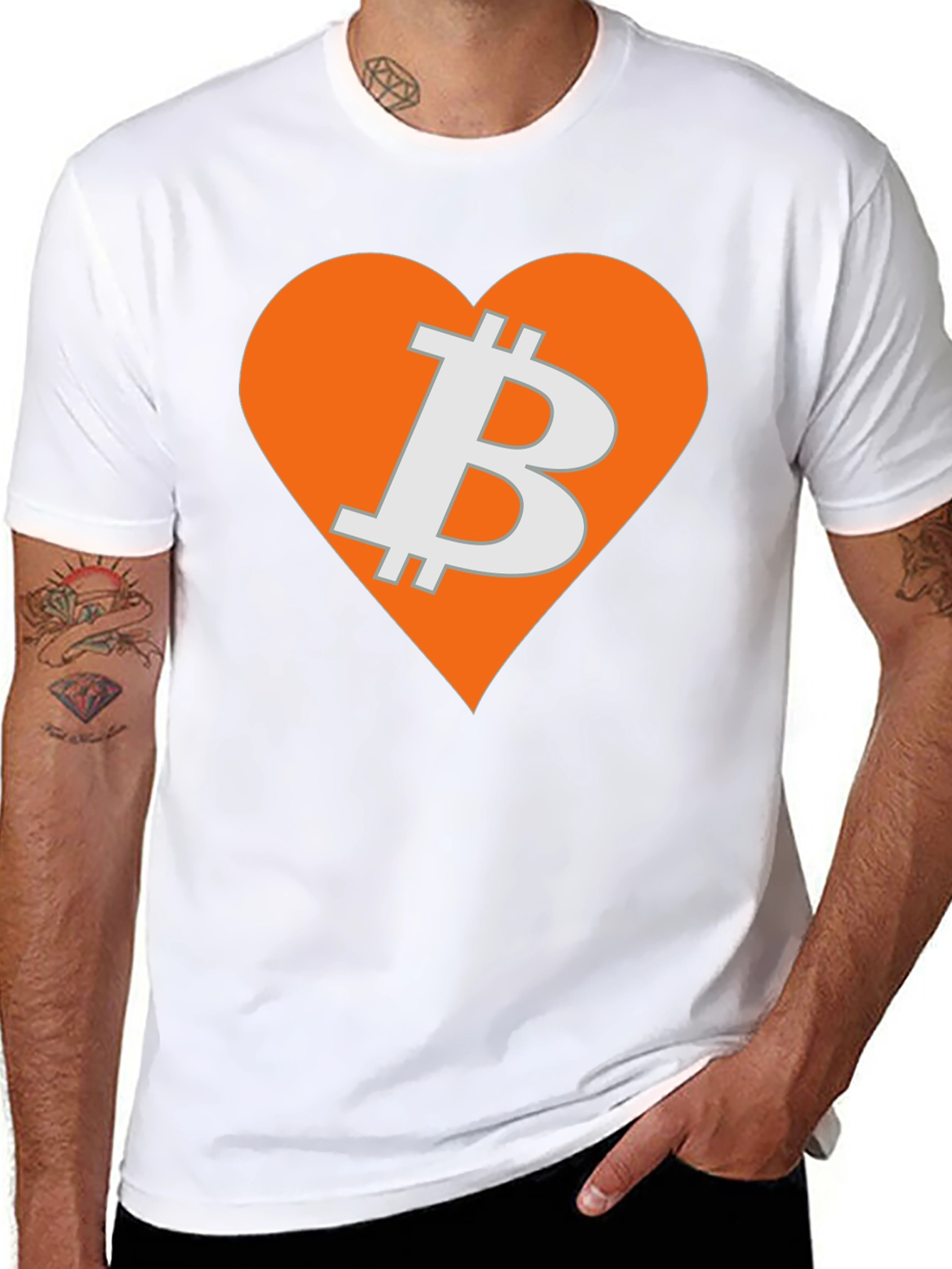 Bitcoin Heart Graphic Tee - Crypto Love