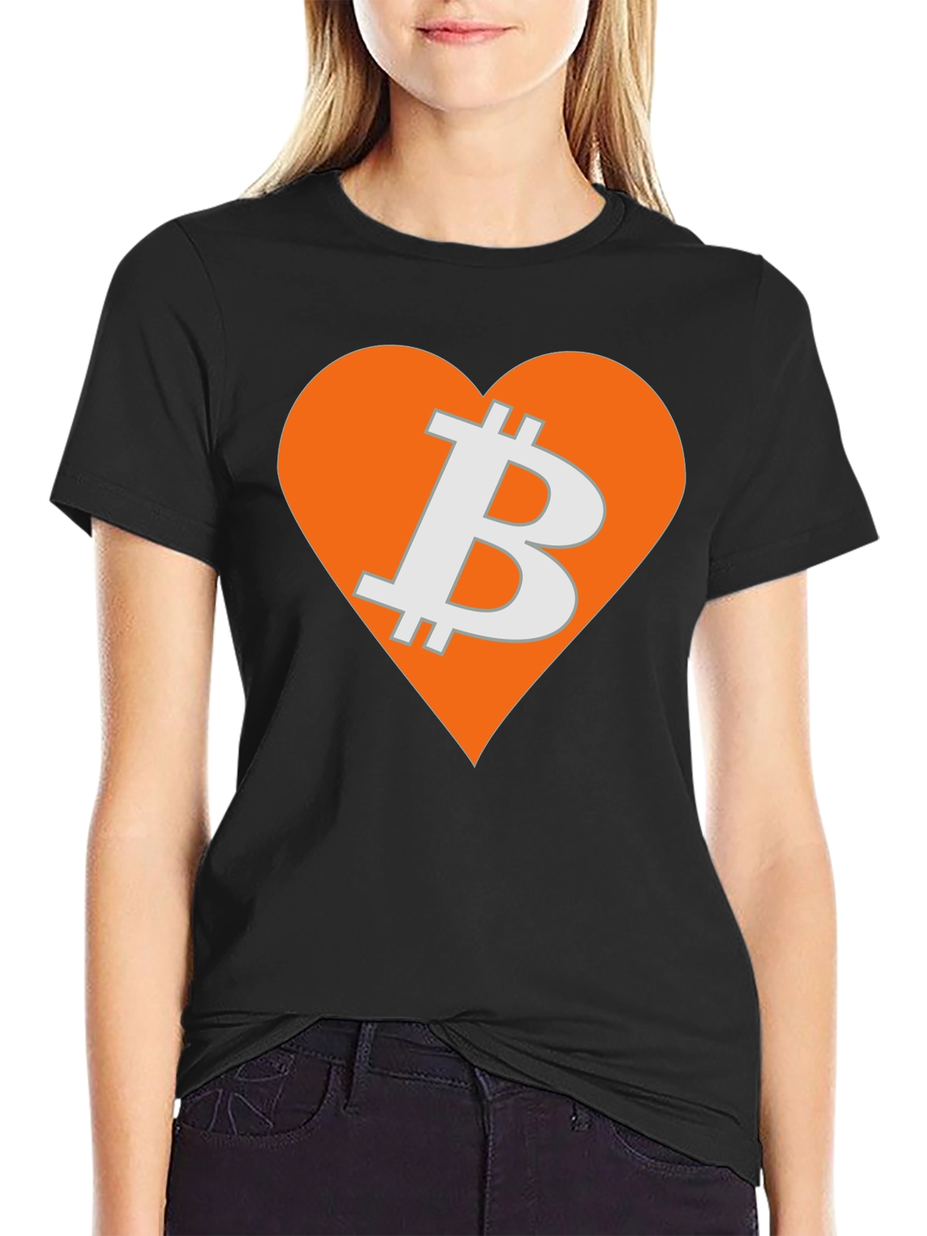 Bitcoin Heart Graphic Tee - Crypto Love
