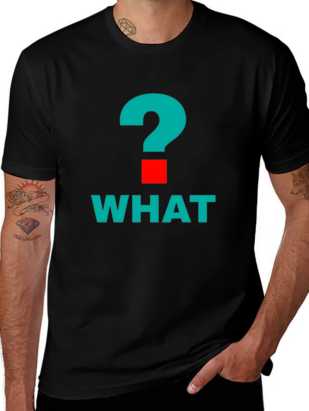 What? Graphic Tee - Bold Question Mark Design
