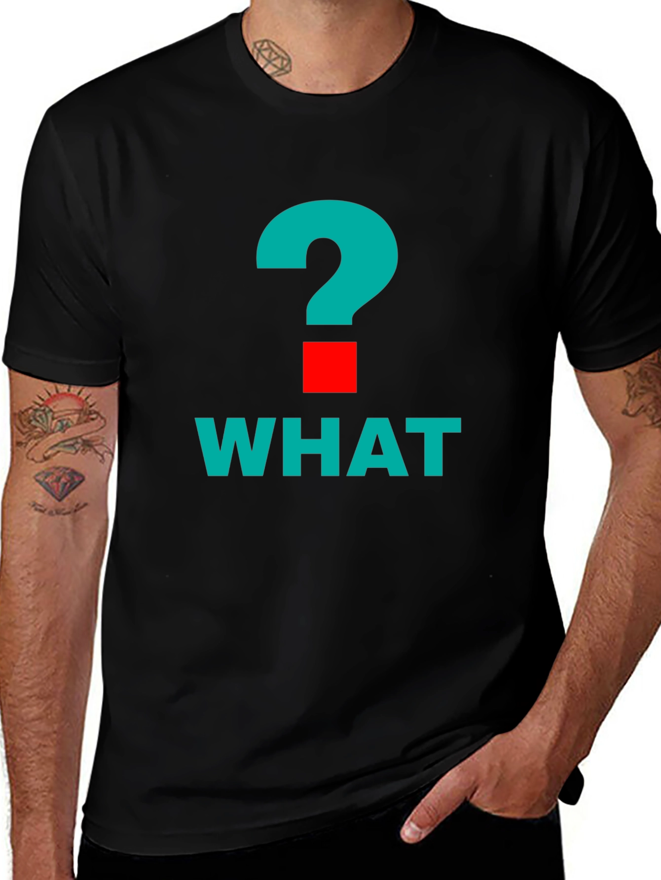 What? Graphic Tee - Bold Question Mark Design