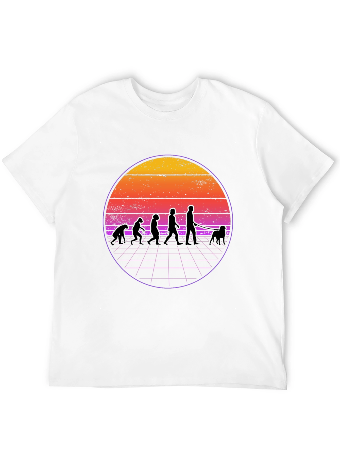 Evolution of Dog Walking Black T-Shirt
