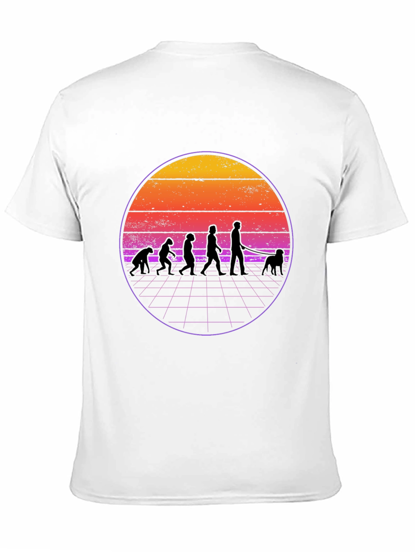Evolution of Dog Walking Black T-Shirt