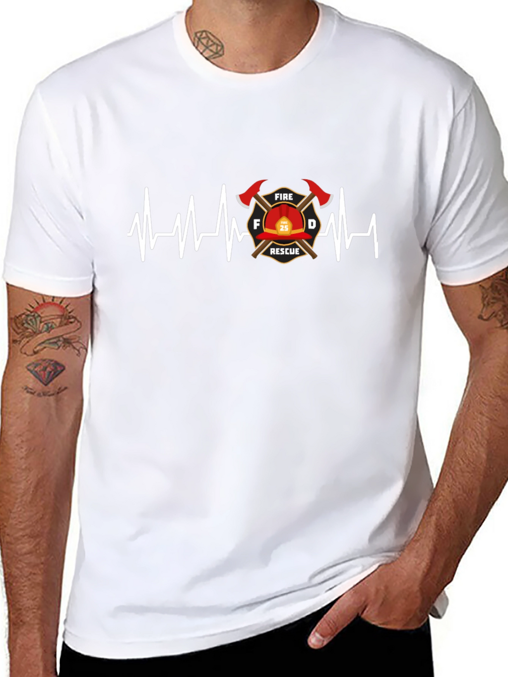 Firefighter Rescue Heartbeat T-Shirt